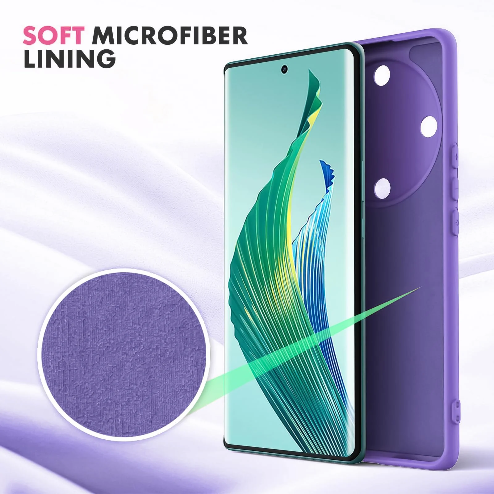 DL3 Mobilak Soft Silicone Protective Case for Honor X9a with Microfiber Lining and Shockproof Design - Light Purple