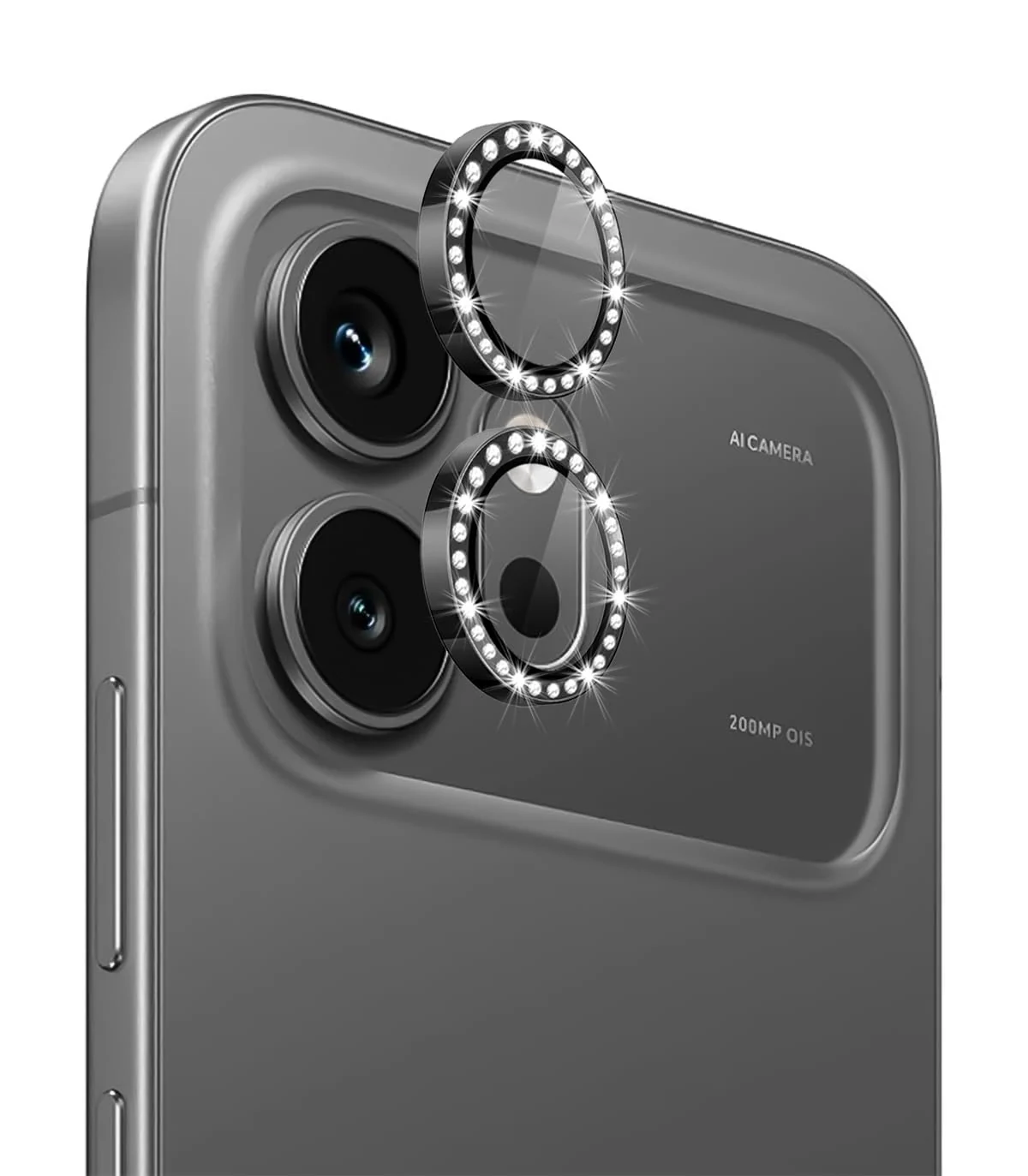 DL3 MOBILAK Individual-Ring Camera Lens Protector for Honor 600 5G, Diamond Black