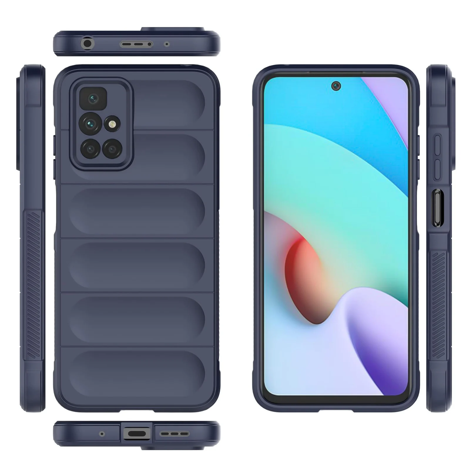 DL3 Mobilak Flexible Silicone and TPU Protective Case with Camera Protection for Xiaomi Redmi 10 4G / Redmi 10 2022 - Blue