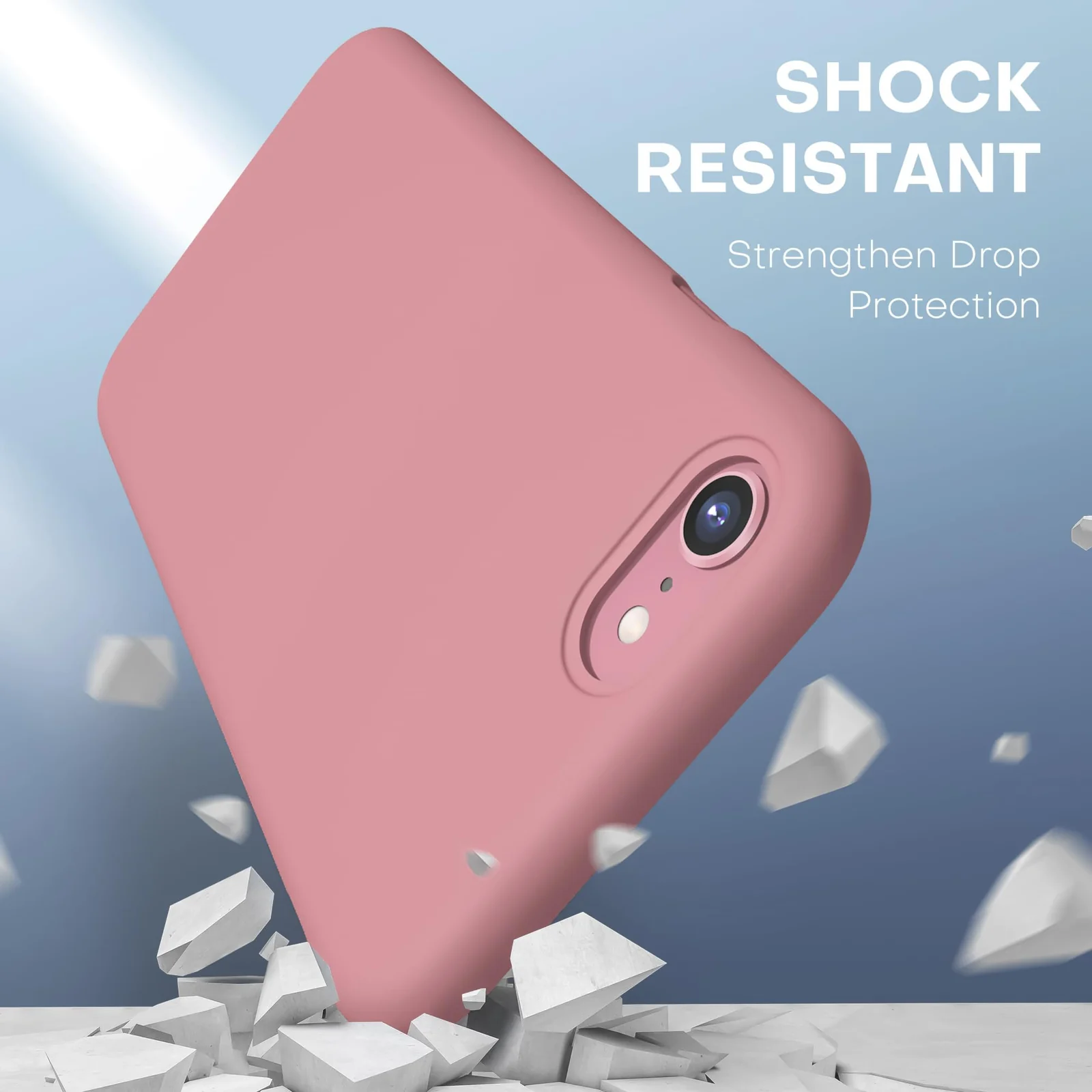 DL3 Mobilak Liquid Silicone Case for iPhone 7 / 8, Shock-absorbing protection, Scratch-resistant surface, Slim, lightweight profile - Pink