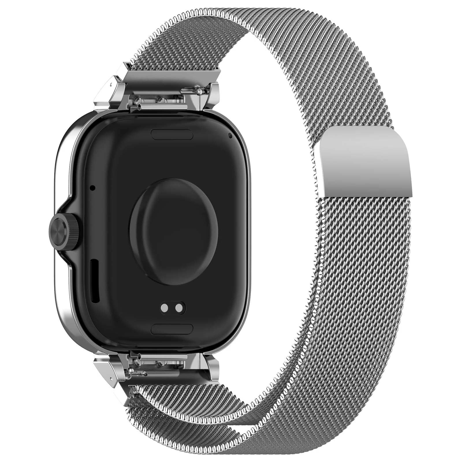 DL3 Mobilak Strap Compatible with Xiaomi Redmi Watch 4, Men and Women Adjustable Metal Stainless Steel Mesh Magnetic Breathable Replacement Wristband Watch Bands for Redmi Watch 4 - Silver