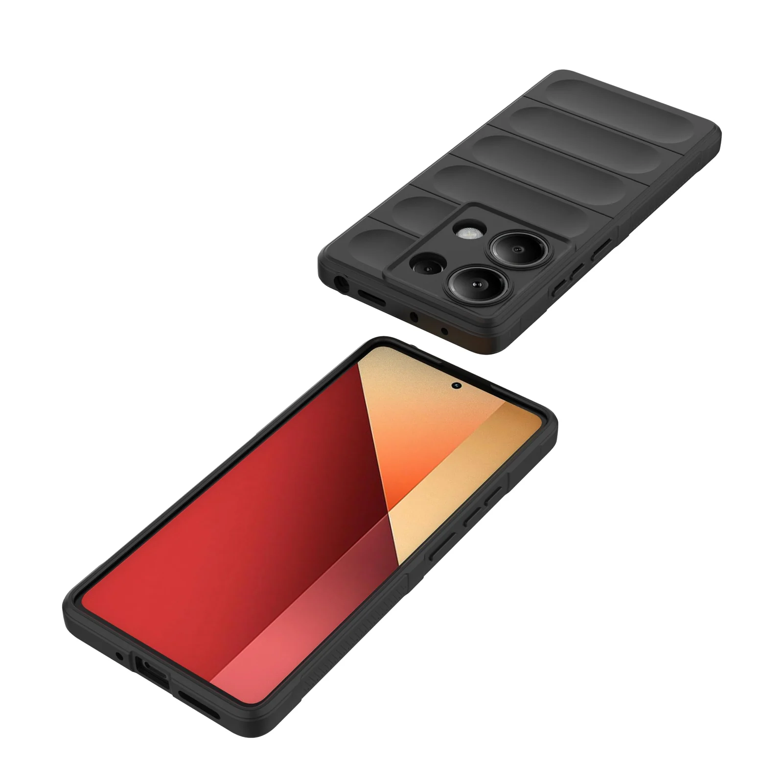 DL3 Mobilak Soft Silicone Protective Case for Xiaomi Redmi Note 13 Pro 4G / Poco M6 Pro 4G with Camera Protection and Shockproof Design - Black