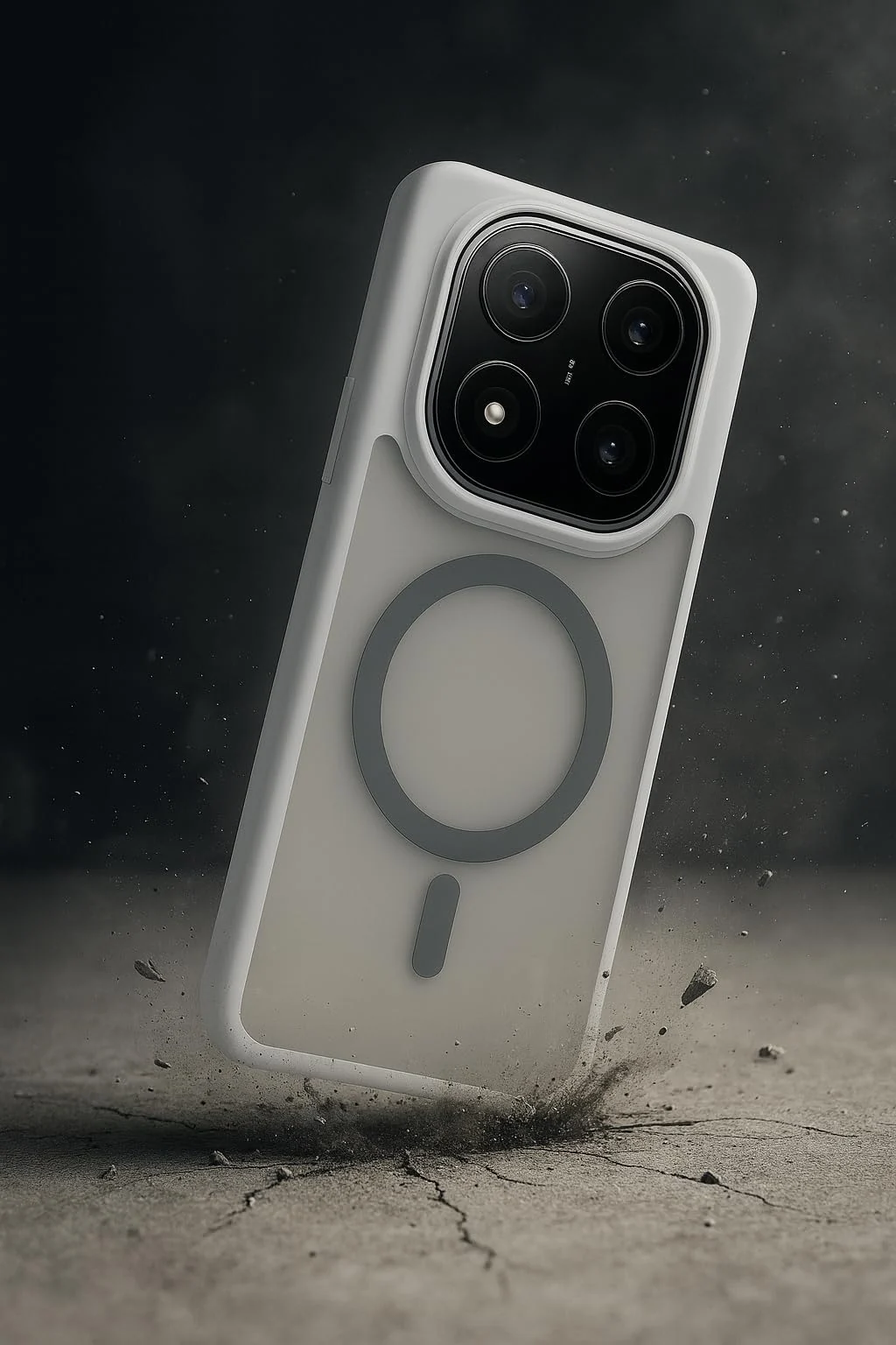 DL3 Mobilak Matte Protective Case for Dl3 Mobailk Xiaomi Redmi Note 14 Pro 5G / POCO X7 5G with Camera Protection and Shockproof Design - Silver