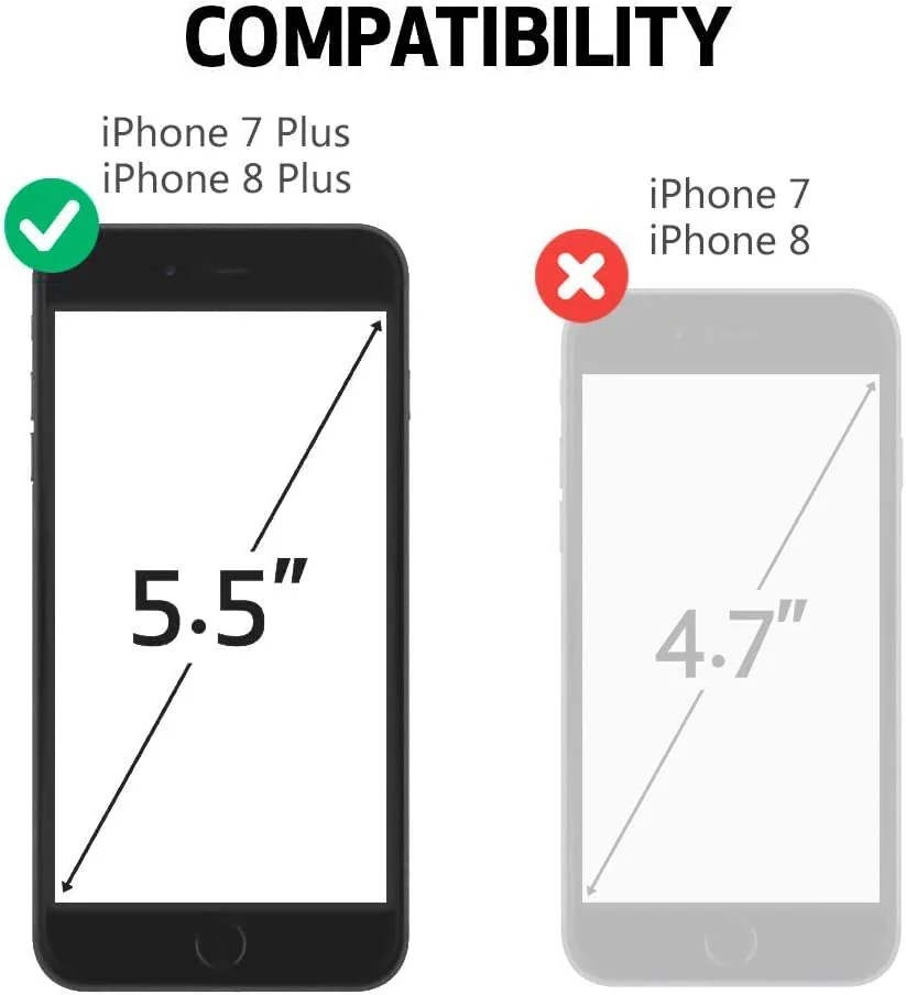 DL3 Mobilak Compatible with Apple iPhone 7/8 Plus Wallet Case with Card Holder, Precision Cut-Outs and TPU Bumper for Shock Absorption, Anti-Scratch Smudge-Proof (Matte ) - Clear