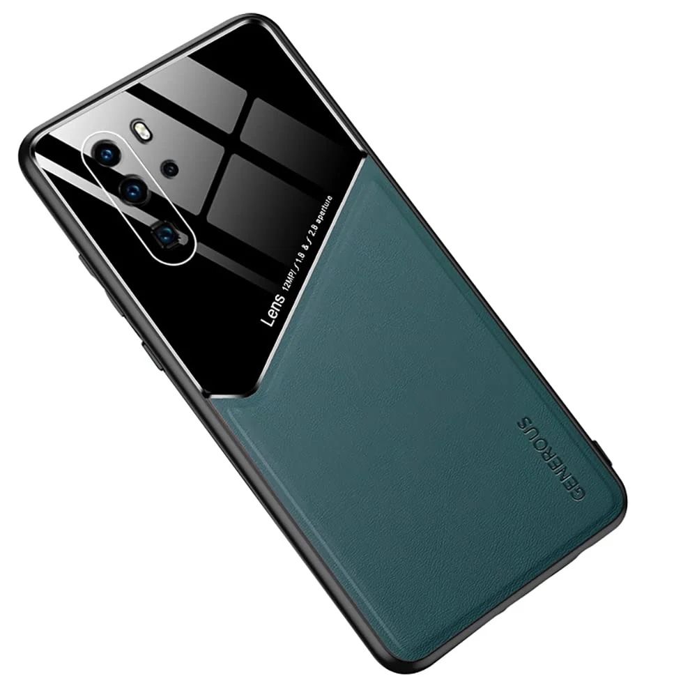 DL3 Mobilak Leather and PC Protective Case for Huawei P30 Pro, Built-in magnetic car-mount support, Shock-absorbing protection, Raised edges around the screen and camera - Green