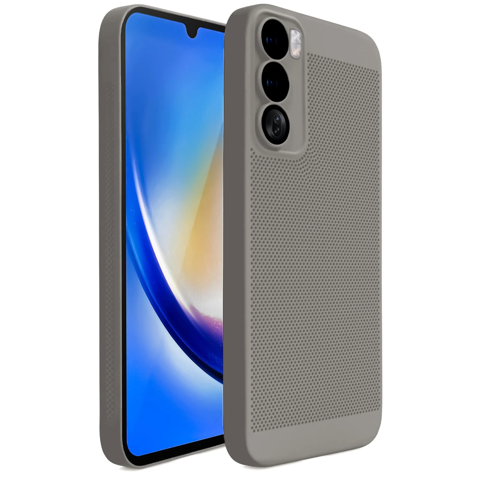 DL3 Mobilak Case for OPPO Reno 12 Pro 5G Heat Dissipation with Built-in Camera Lens Protector Slim Fit Breathable Cooling Anti-Fingerprint Hard PC Back Shockproof Cover - Gray