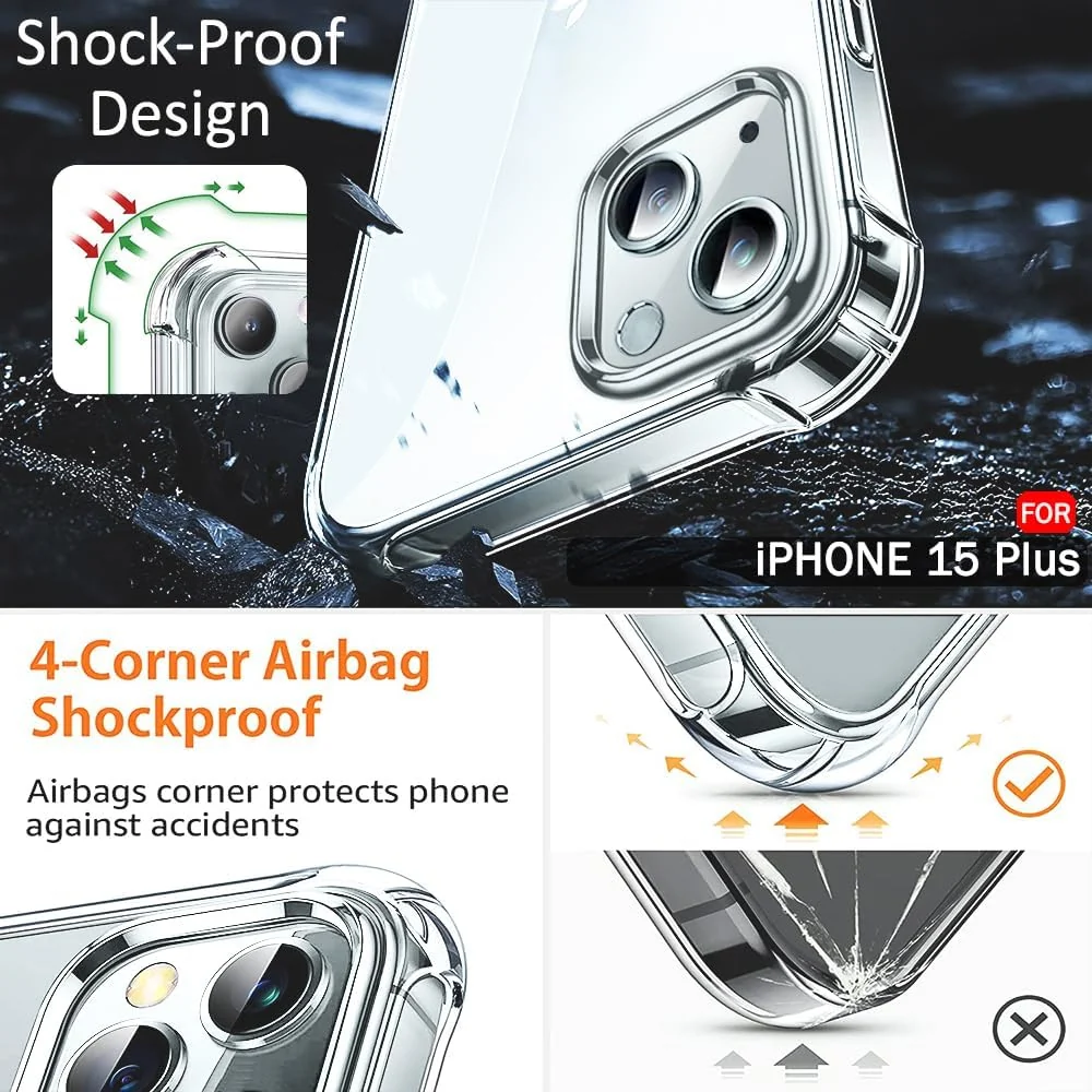DL3 Mobilak Clear TPU Protective Case for iPhone with Camera Protection and Shockproof Design - Clear