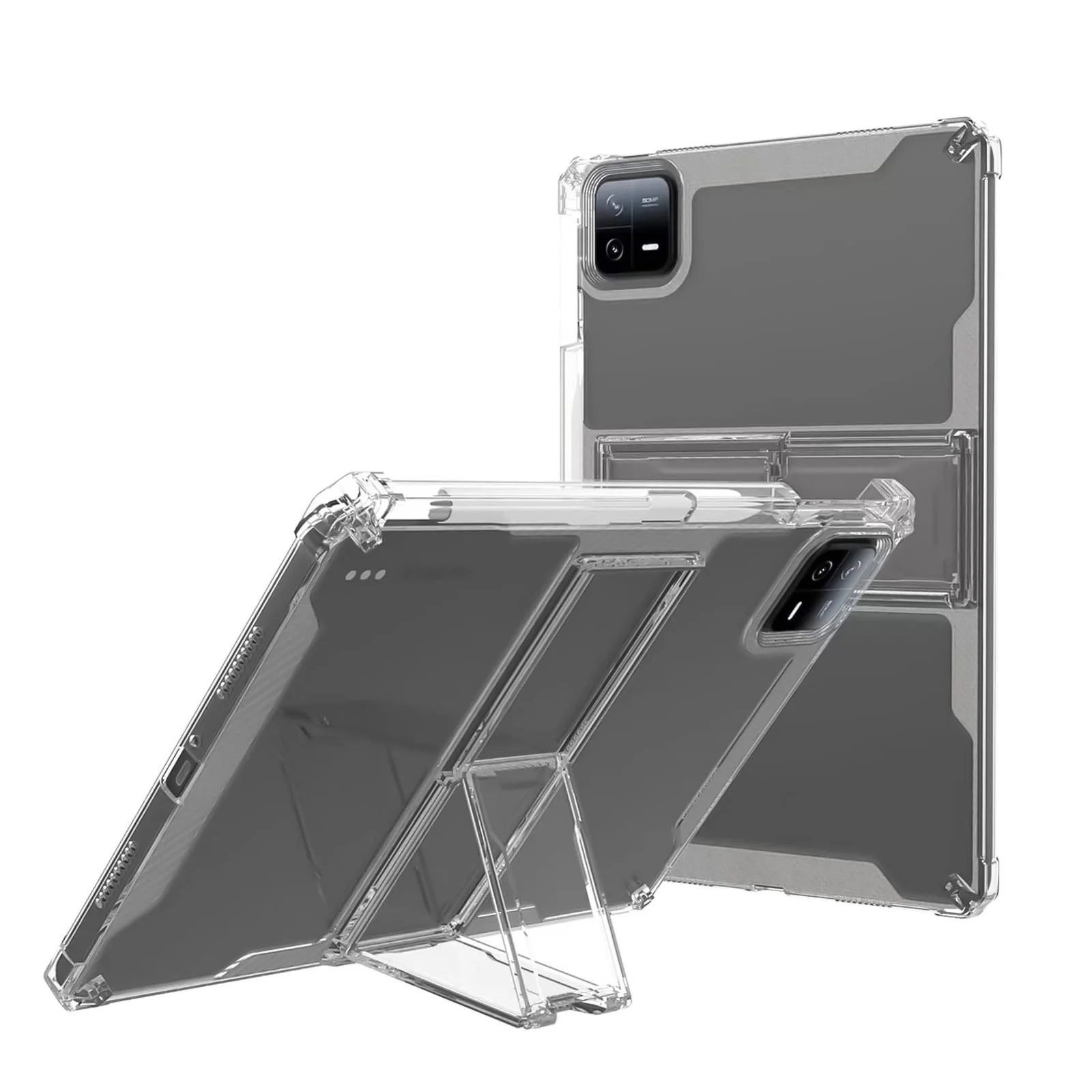 DL3 Mobilak Transparent Stand Case for Xiaomi Mi Pad 6/6 Pro (11-Inch, 2023 Model, 6th Generation) Case Shockproof, Slim Lightweight Anti-Yellowing Bumper, Kickstand Cover, with Pencil Holder - Clear