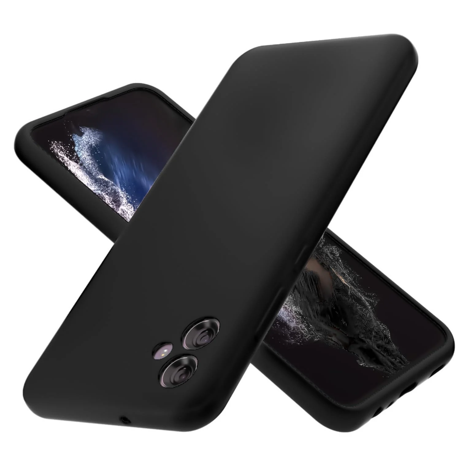 DL3 Mobilak Soft Silicone Protective Case for Samsung Galaxy A04e with Microfiber Lining and Shockproof Design - Black