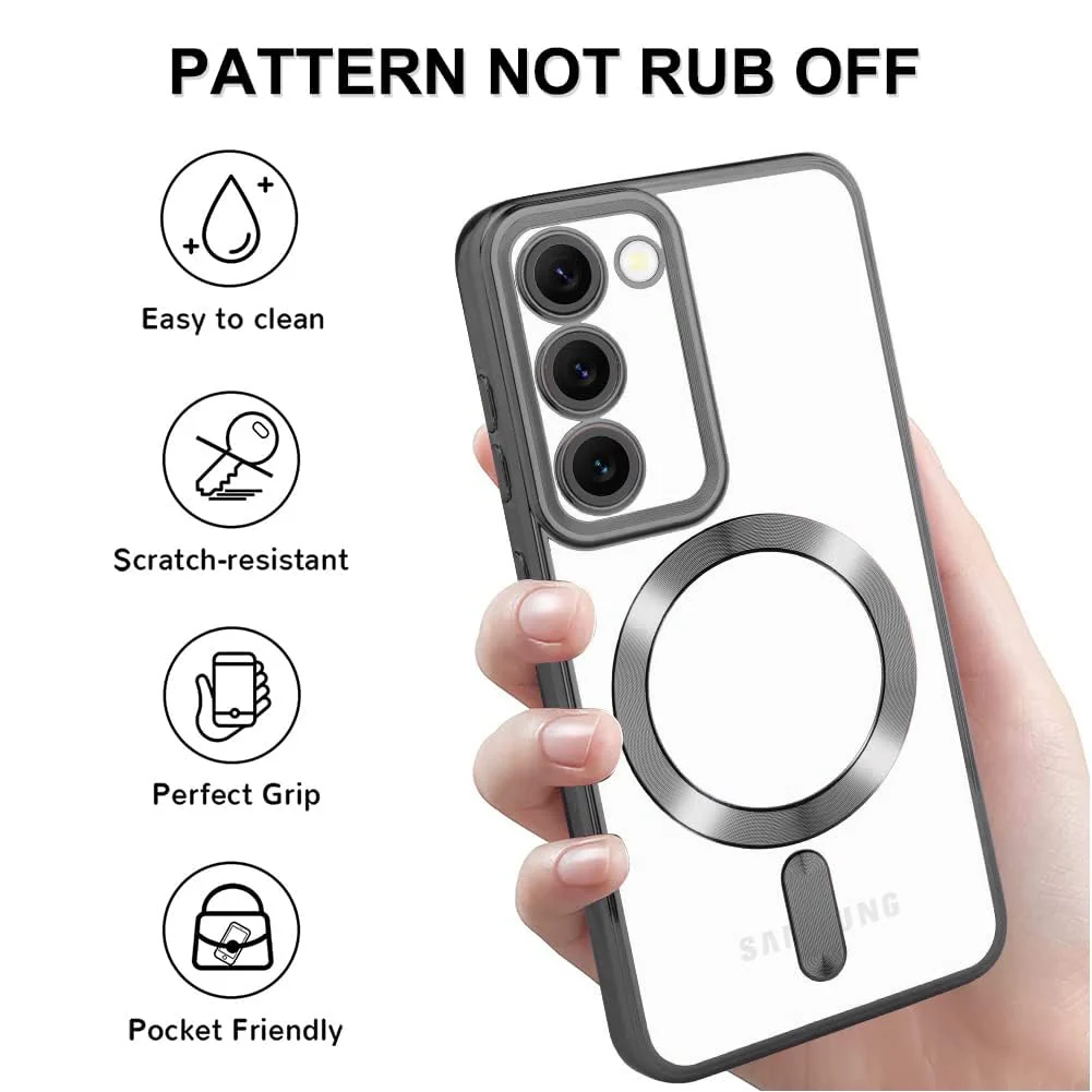 DL3 Mobilak Clear MagSafe-Compatible Magnetic Case for Samsung Galaxy S20 FE with Camera Protection and Shockproof Design - Black