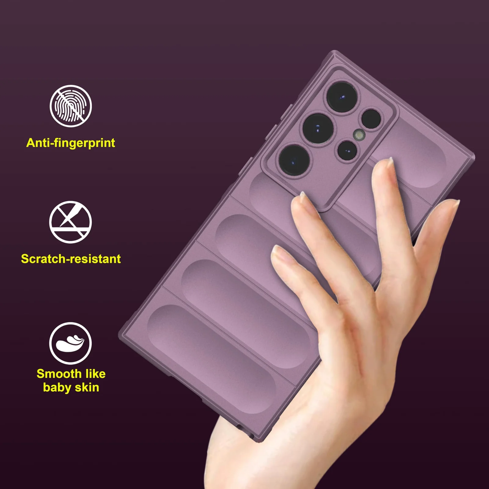 DL3 Mobilak Rugged Protective Case for Samsung Galaxy S23 Ultra, Camera protection, Shock-absorbing protection, Non-slip grip - Purple