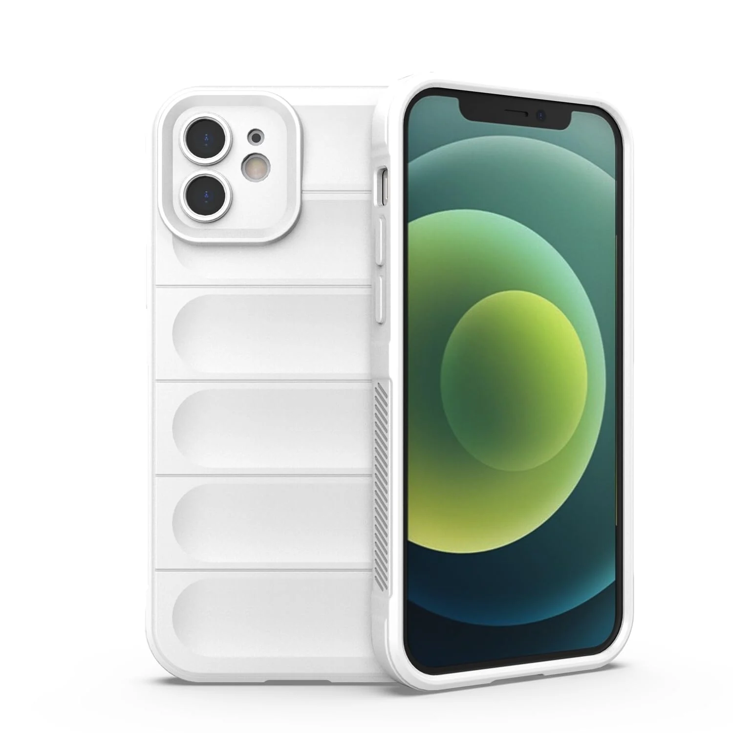DL3 Mobilak Soft Silicone Protective Case for Apple iPhone 12 with Camera Protection and Shockproof Design - White