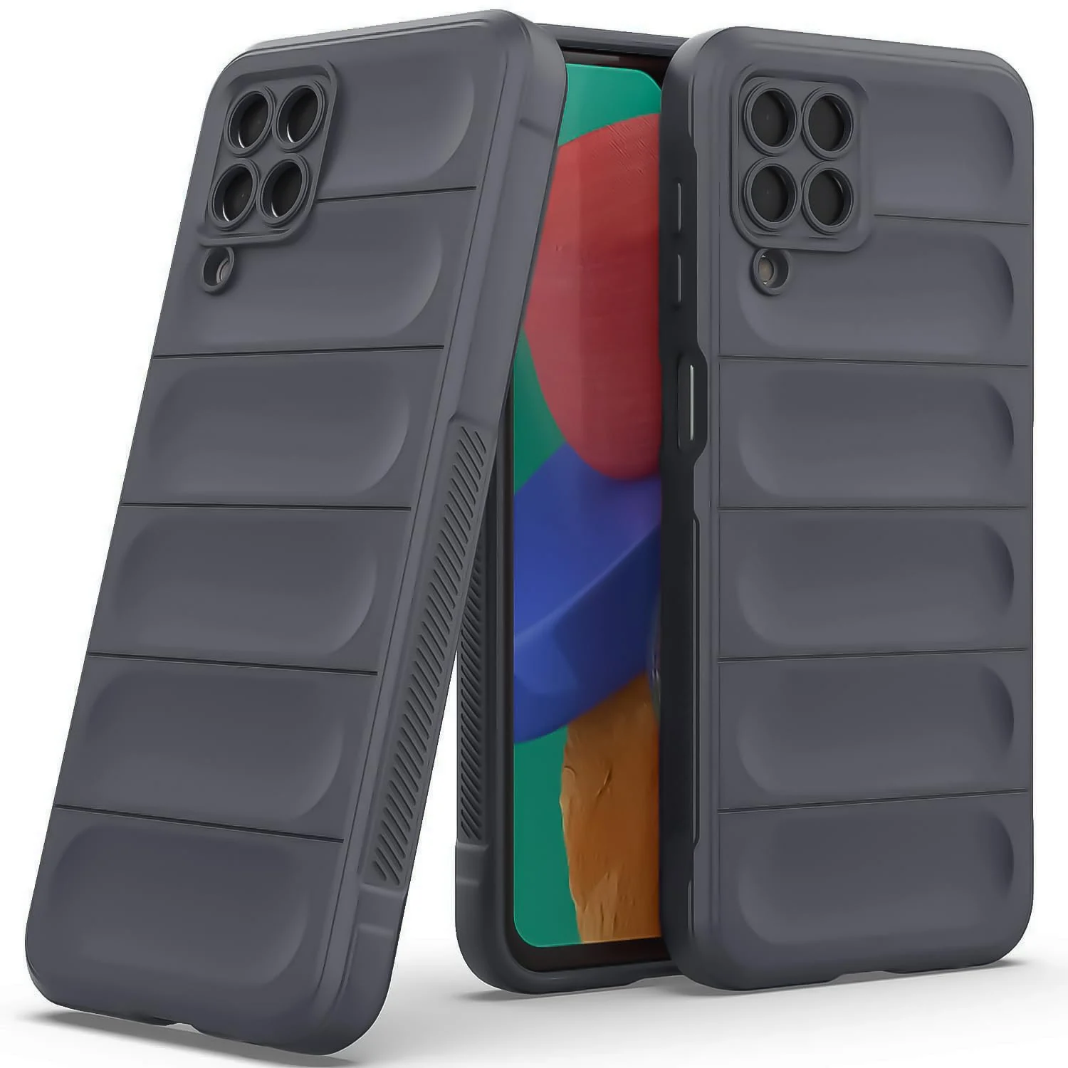 DL3 Mobilak Flexible Silicone and TPU Protective Case with Camera Protection for Samsung Galaxy M33 5G - Dark Gray