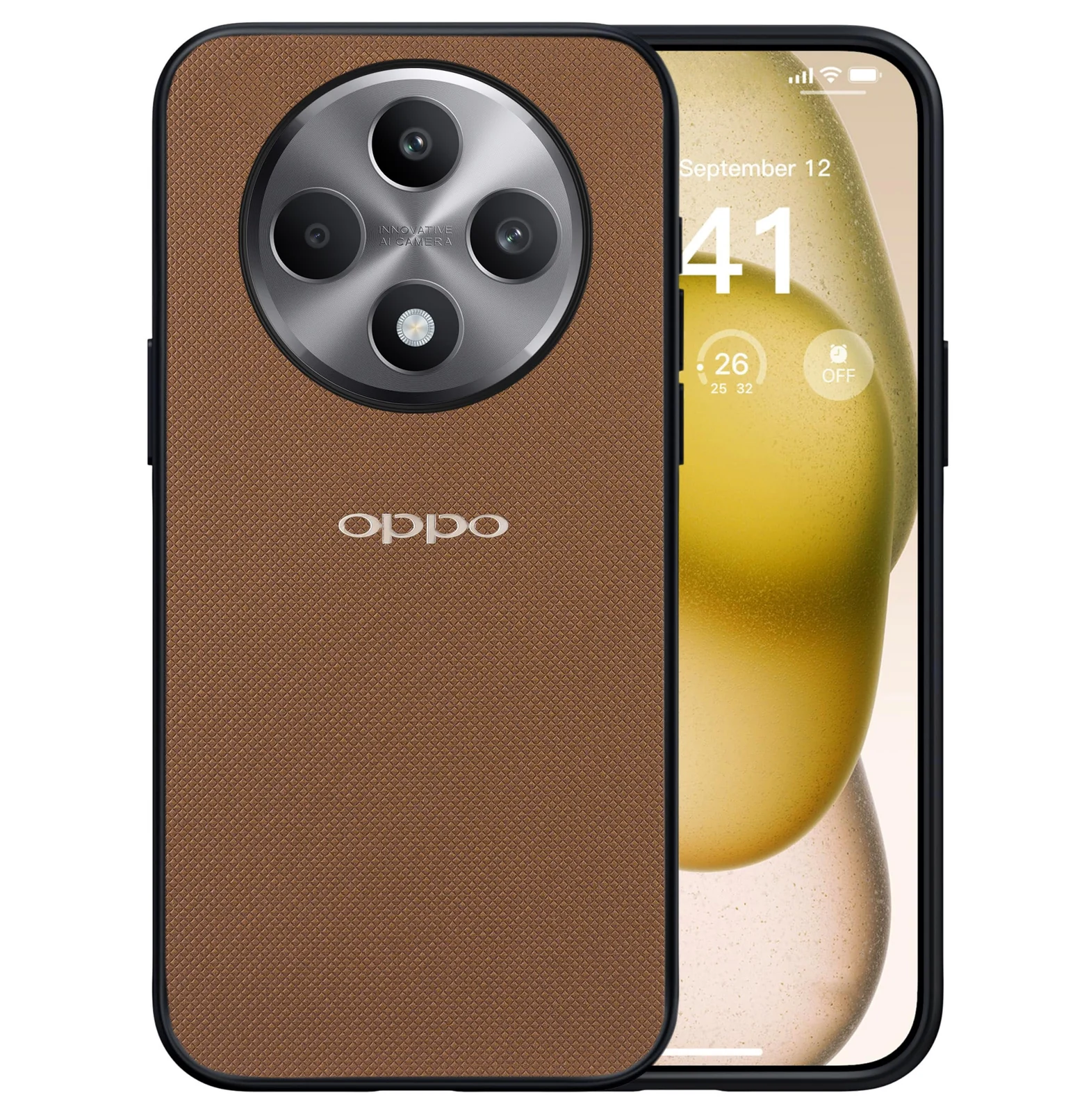 Dl3 Mobilak Compatible with OPPO Reno 12F / OPPO Reno12 F 4G/5G Case Dual Layer Heavy Duty Cell Phone Protective Cover Shockproof Rugged with Non-Slip Textured - Black