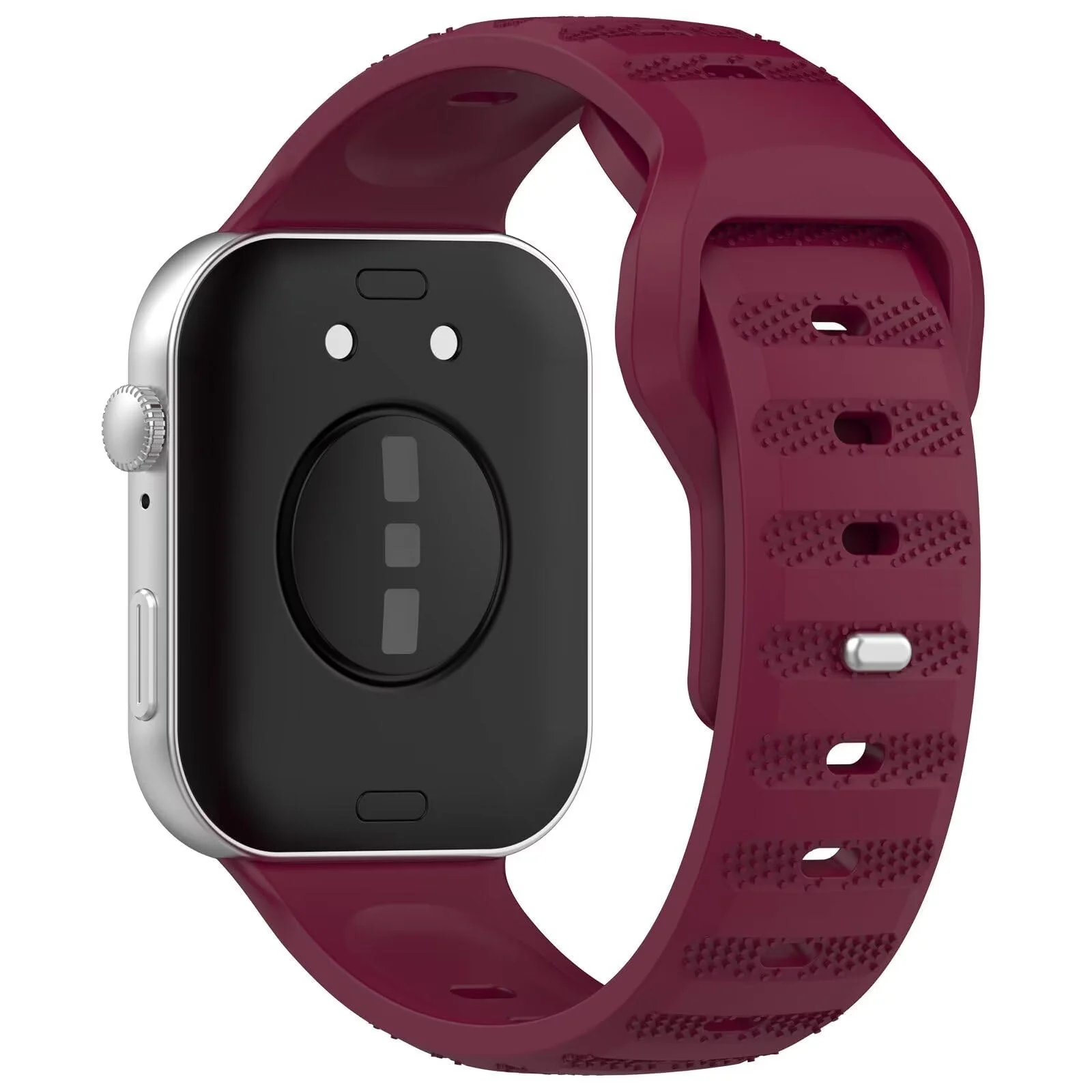 DL3 Mobilak Compatible with Huawei Watch Fit 3 / Fit 4 / Fit 4 Pro Breathable Silicone Sport Wristband, Soft Textured Design, Sweat-Resistant Quick Release Adjustable Watch Strap - Wine Red