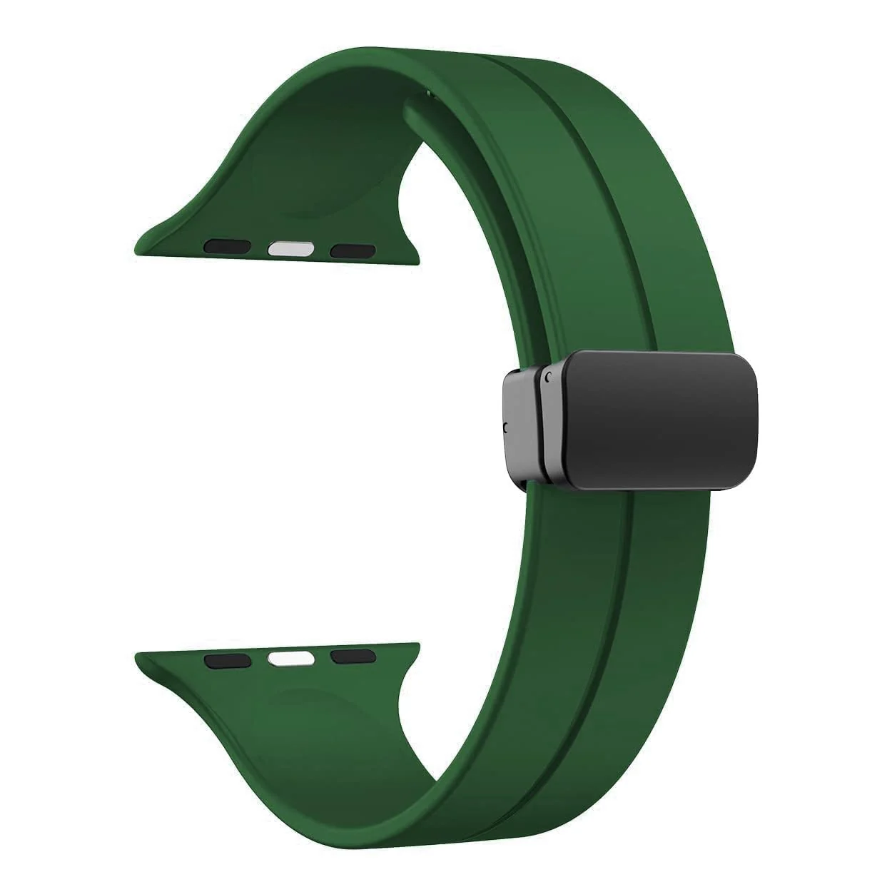 DL3 Mobilak Magnetic Strap for Apple Watch Band 49mm 45mm 44mm 41mm 40mm 38mm 42mm, Sport Silicone Replacement Wristband Strap for iwatch Series 9 8/7/6/5/4/3/2/SE (Clover, 42mm/44mm/45mm/49mm) - Clover Green