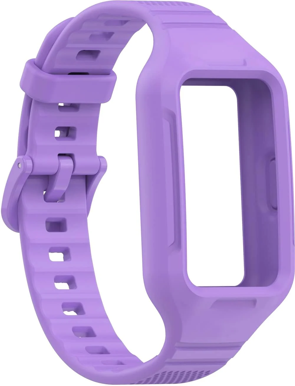 DL3 Mobilak Strap Compatible with Huawei Band 10/9/8/7/6/6 Pro, Adjustable Replacement Strap - Silicone Replacement Wrist Strap With Built-in Case Cover For Honor Band 6/7 - Black - Purple