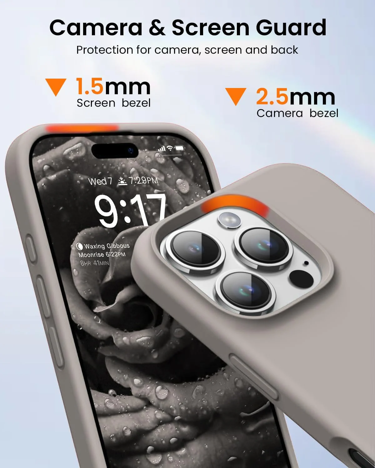 DL3 Mobilak Compatible with iPhone 16 Pro 6.3-inch Case, Premium Liquid Silicone Case, Full Body Protective Cover, Shockproof, Slim Phone Case, Anti-Scratch Soft Microfiber Lining - Stone 2