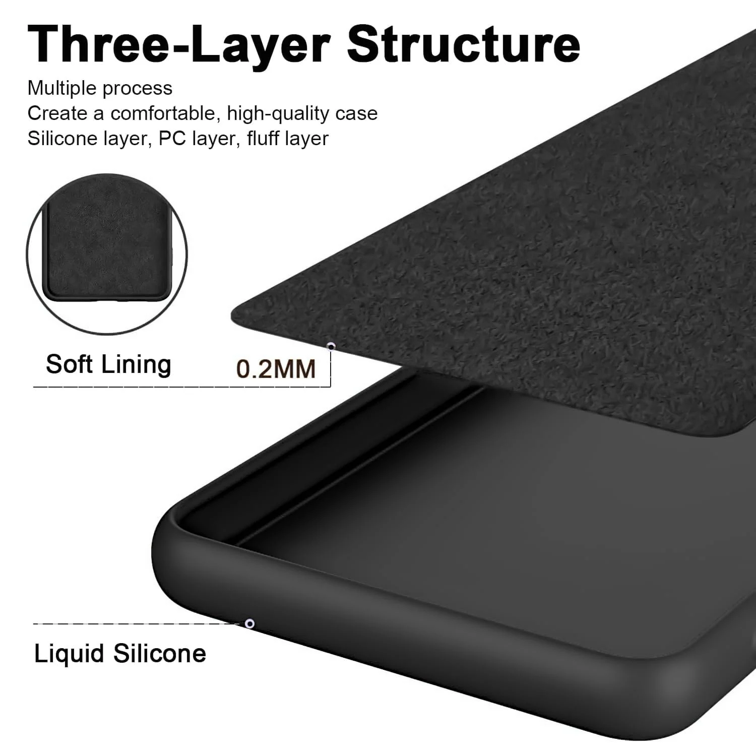 DL3 Mobilak Silicone Protective Case for Honor X9b, Shock-absorbing protection, Scratch-resistant surface, Soft microfiber lining - Black