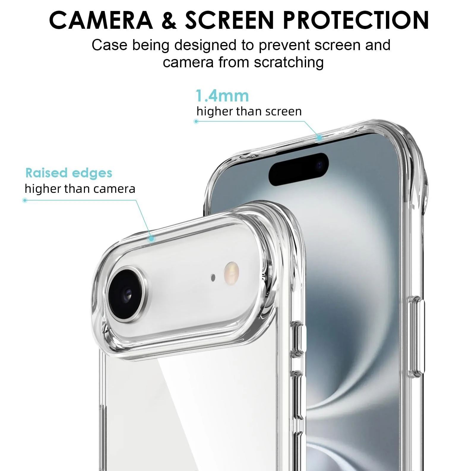 DL3 Mobilak Clear PC and TPU Protective Case for iPhone Air with Camera Protection and Military-Grade Protection - Clear