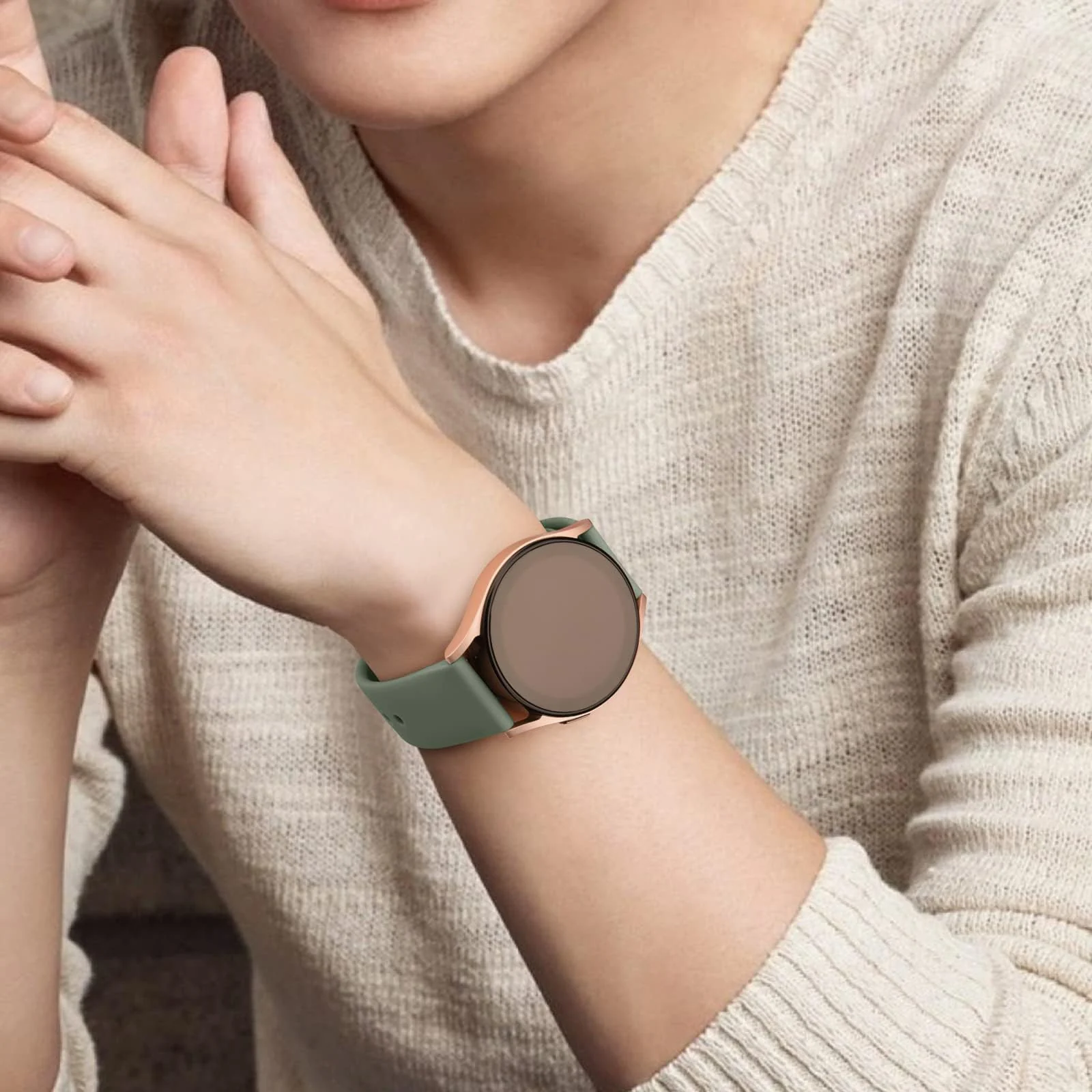 DL3 Mobilak Straps Compatible with Xiaomi Redmi Watch 5 Active/Redmi Watch 5 Lite Bracelets for Men Women, 22mm Soft Silicone Strap, Waterproof Adjustable Band Sports Replacement - Olive Green