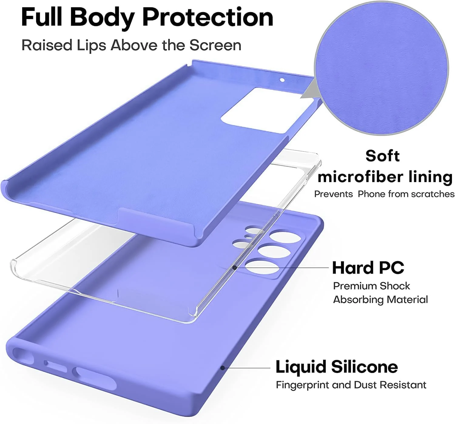 DL3 Mobilak Soft Silicone Protective Case for Samsung Galaxy S22 Ultra 5G with Microfiber Lining and Shockproof Design - Baby Blue