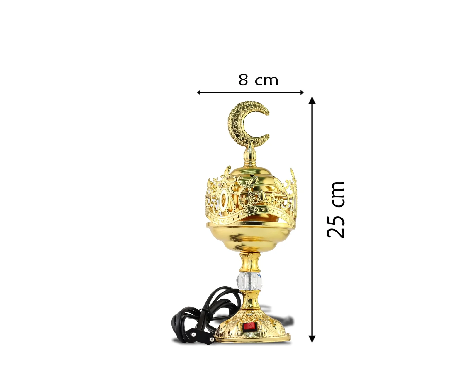 Mobigon Arabian Electric Incense Burners metal Vintage Arabic Burner, Middle Eastern Incense Holder- Electric Incense Burner Bakhoor Suitable For Arabian Oud, Home, Hotel Decor - T. Gold