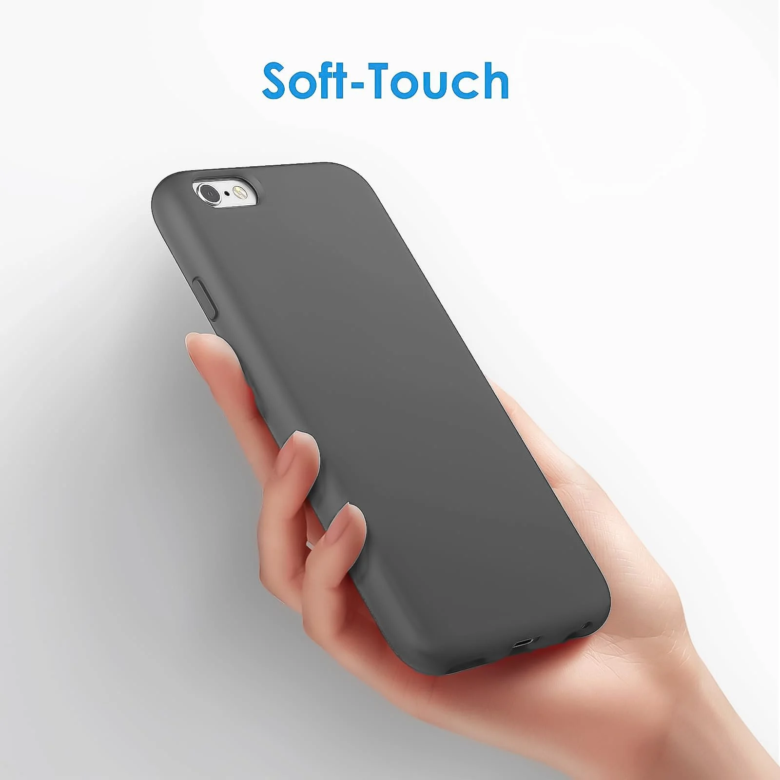 DL3 Mobilak Liquid Silicone Protective Case for iPhone 6 Plus / 6S Plus with Camera Protection and Microfiber Lining - A Dark Gray