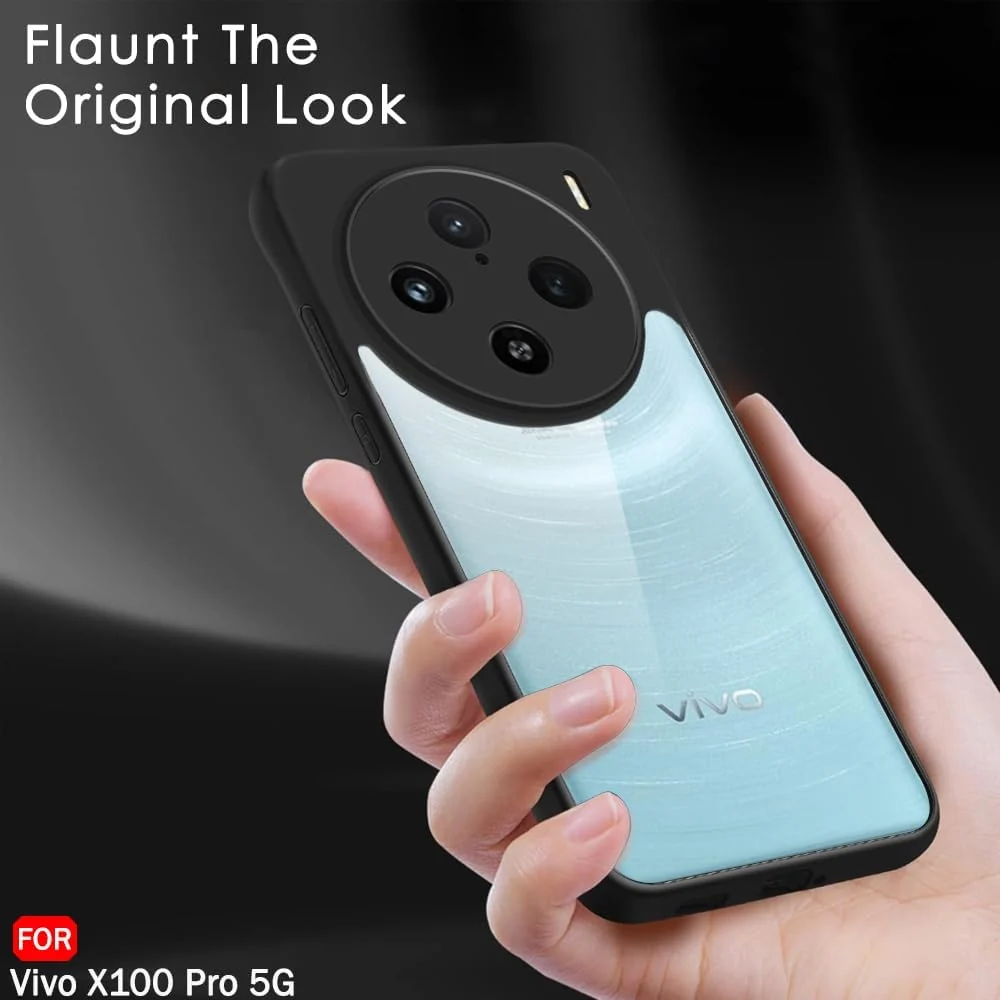 DL3 Mobilak Clear TPU Case for vivo X100 Pro 5G, Camera protection, Shock-absorbing protection, Scratch-resistant surface - Black