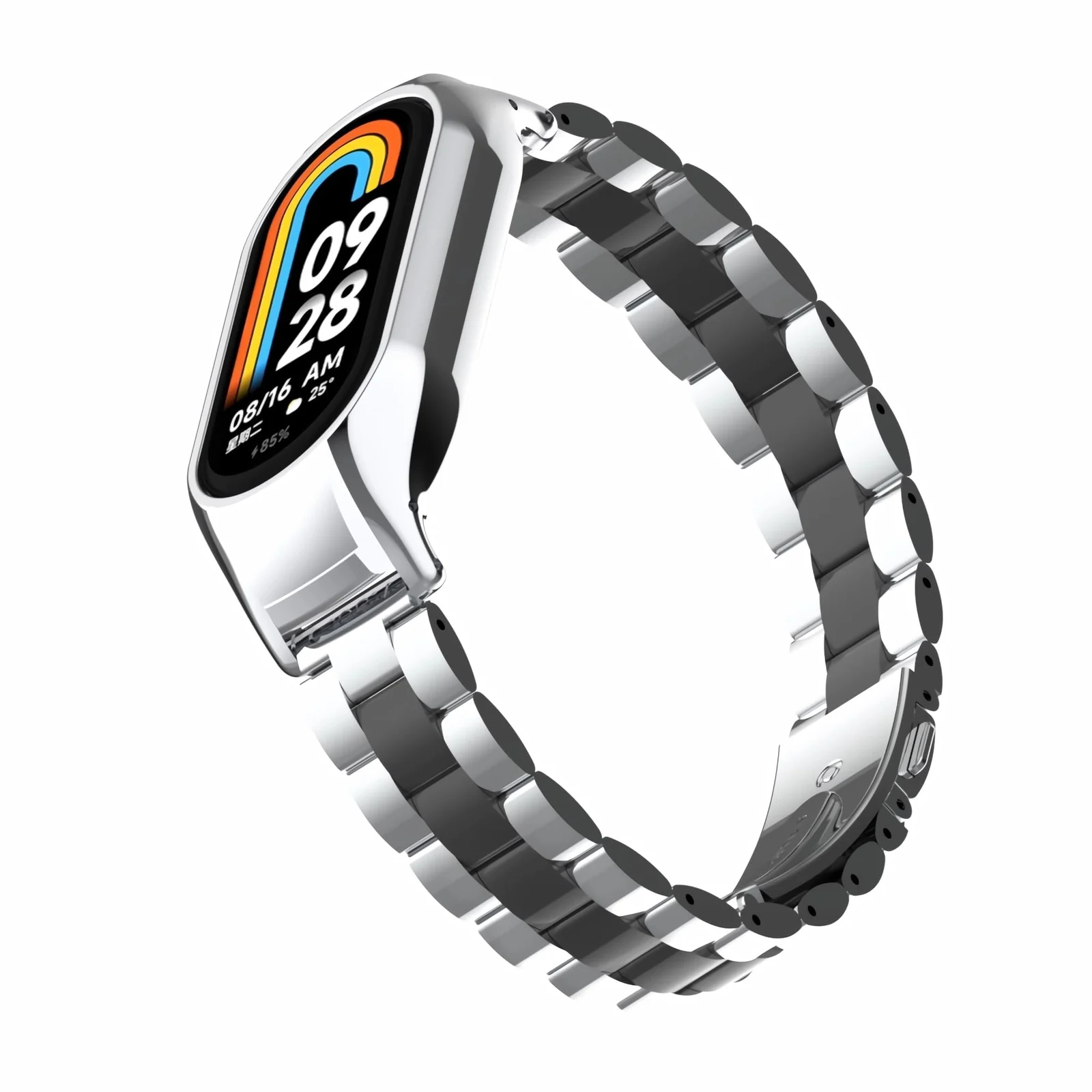 DL3 Mobilak Compatible For Xiaomi Mi Band 7 Strap, Metal Bracelet MiBand 7 Waterproof Stainless Steel Wrist Strap Accessory Band Strap for Xiaomi Mi Smart Band 7 - Black