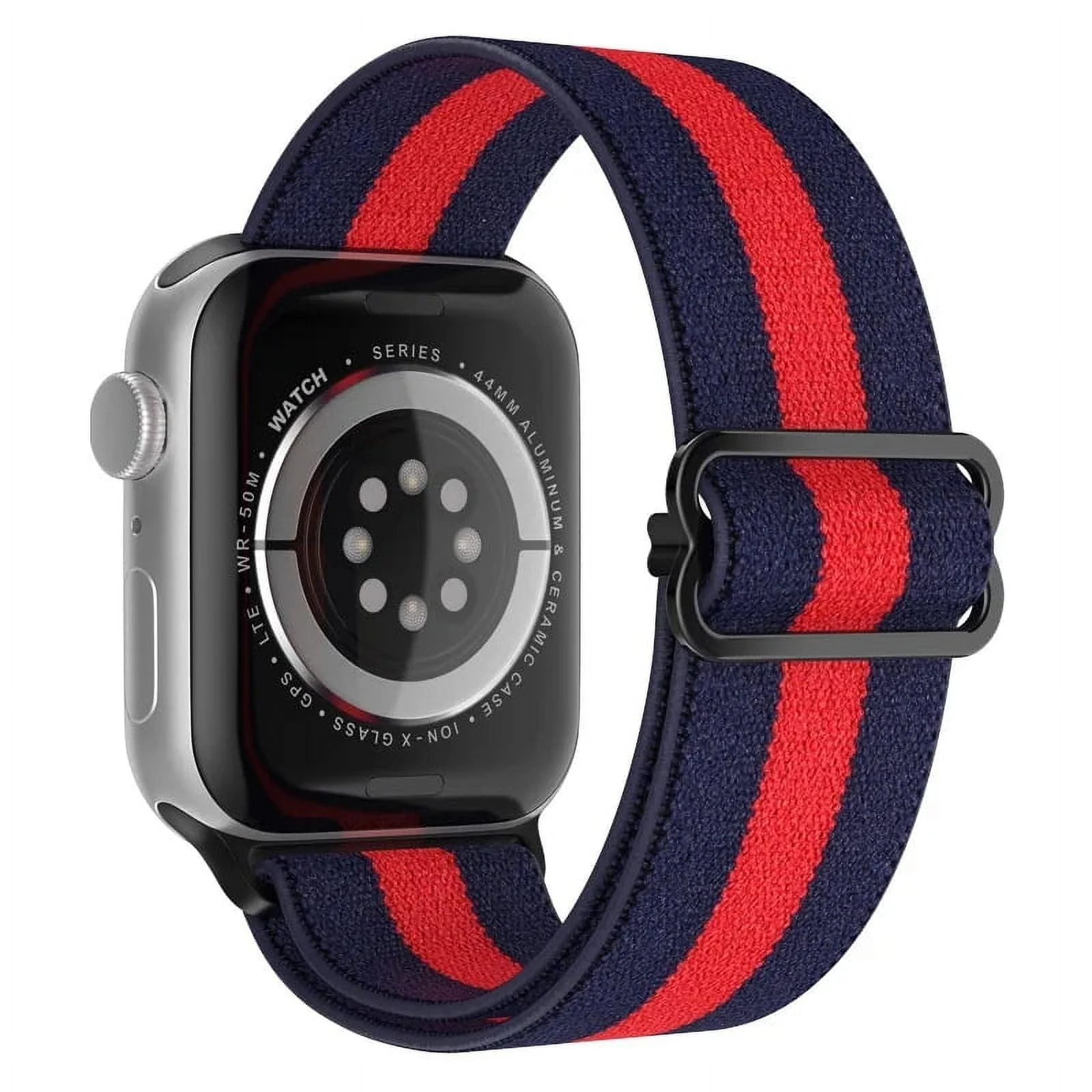38MM/40MM/41MM — DL3 Mobilak Nylon Solo Loop Stretchy Straps For Apple Watch Band 49mm 45mm 44mm 42mm 41mm 40mm 38mm, Elastic Wristbands for Series 8 9 Ultra 7 6 5 4 3 2 1 (38MM/40MM/41MM) - Blue Red