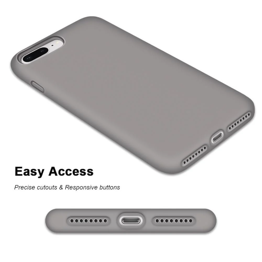 DL3 Mobilak Liquid Silicone Case for iPhone 7 Plus / iPhone 8 Plus, Shock-absorbing protection, Scratch-resistant surface, Soft microfiber lining - Stone