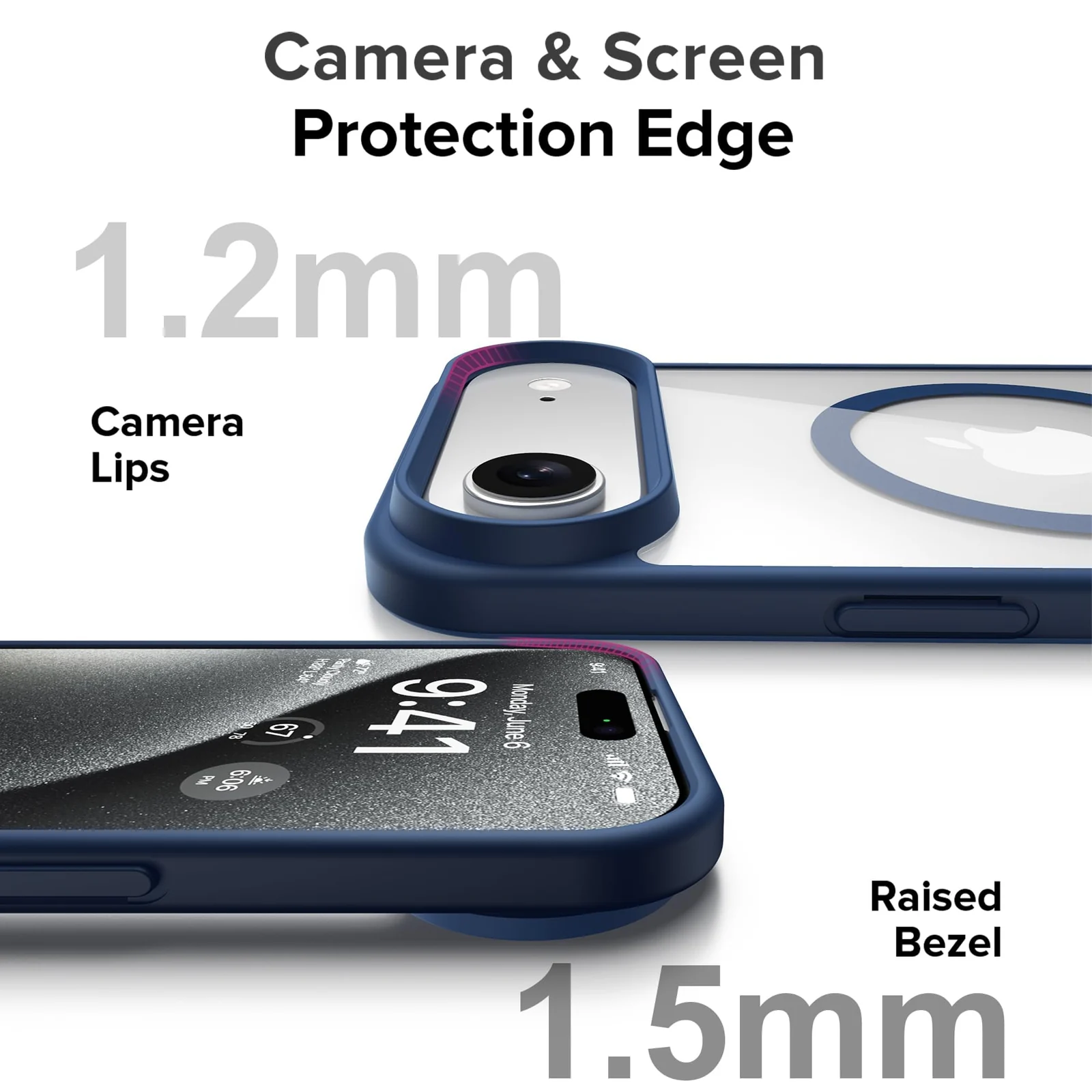 DL3 Mobilak Translucent Matte Case for iPhone 17 Air 6.5-Inch Compatible with, Compatible with MagSafe accessories, Shock-absorbing protection, Scratch-resistant surface - Blue