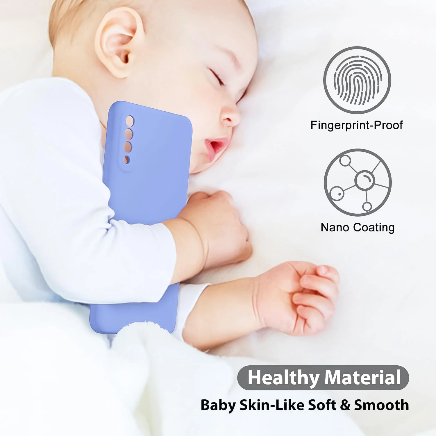 DL3 Mobilak Liquid Silicone Protective Case with Soft Microfiber Lining with Full Camera Protection for Xiaomi Mi 9 - Baby Blue
