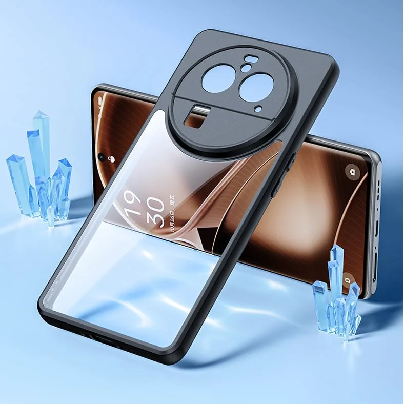 DL3 Mobilak Compatible with OPPO Find X6 Pro 5G Case Transparent, Military-Grade Shockproof Anti-Yellowing, Slim Protective Phone Case Full Bumper Cover With Camera Lens Protective - Black