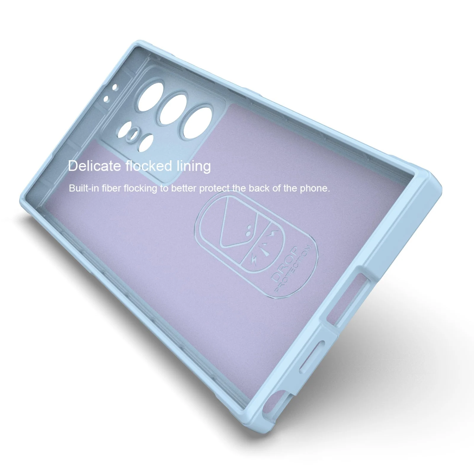 DL3 Mobilak Rugged Protective Case for Samsung Galaxy S23 Ultra, Camera protection, Shock-absorbing protection, Non-slip grip - Baby Blue