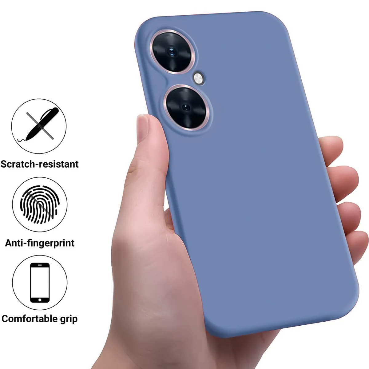 DL3 Mobilak Soft Silicone Protective Case for Huawei nova 11i with Microfiber Lining and Shockproof Design - Lavender