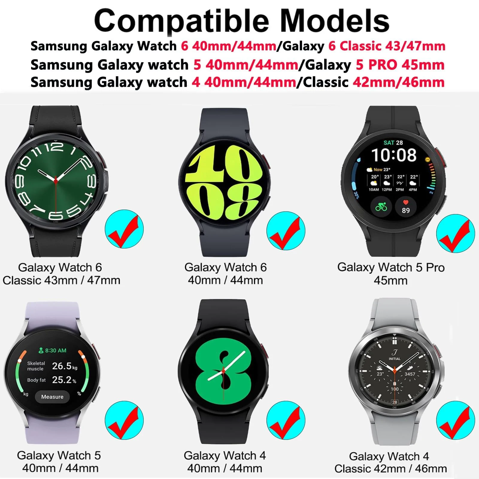 DL3 Mobilak No Gap Metal Band Compatible with Samsung Galaxy Watch 7 6 5 4 FE 40mm 44mm, Galaxy Watch 6 4 Classic 47mm 43mm 42mm 46mm/Watch 5 Pro 45mm, Stainless Steel Wristband Women Men - Black