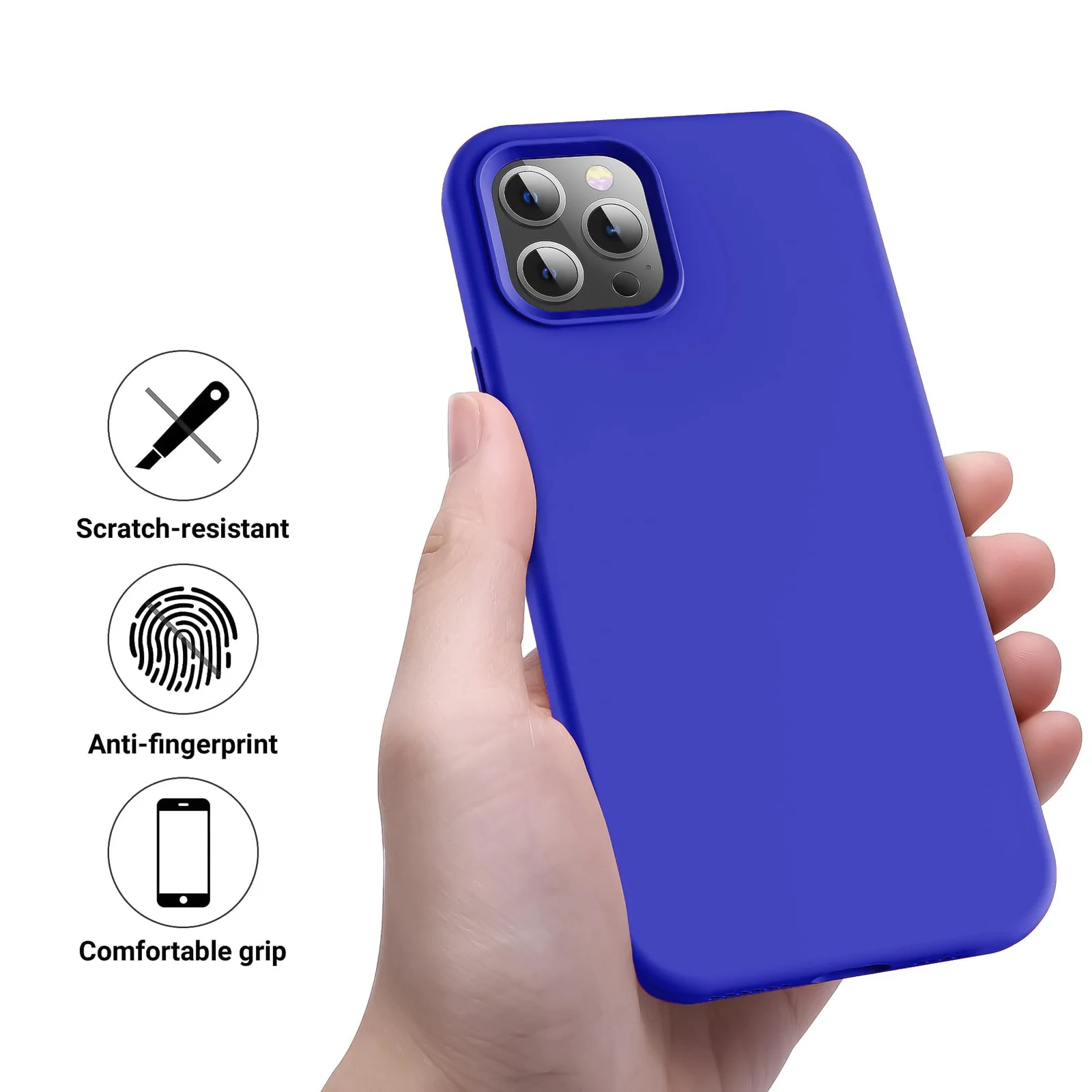 DL3 Mobilak Liquid Silicone Case for iPhone 15 Pro, Supports wireless charging, Shock-absorbing protection, Scratch-resistant surface - Pepsi