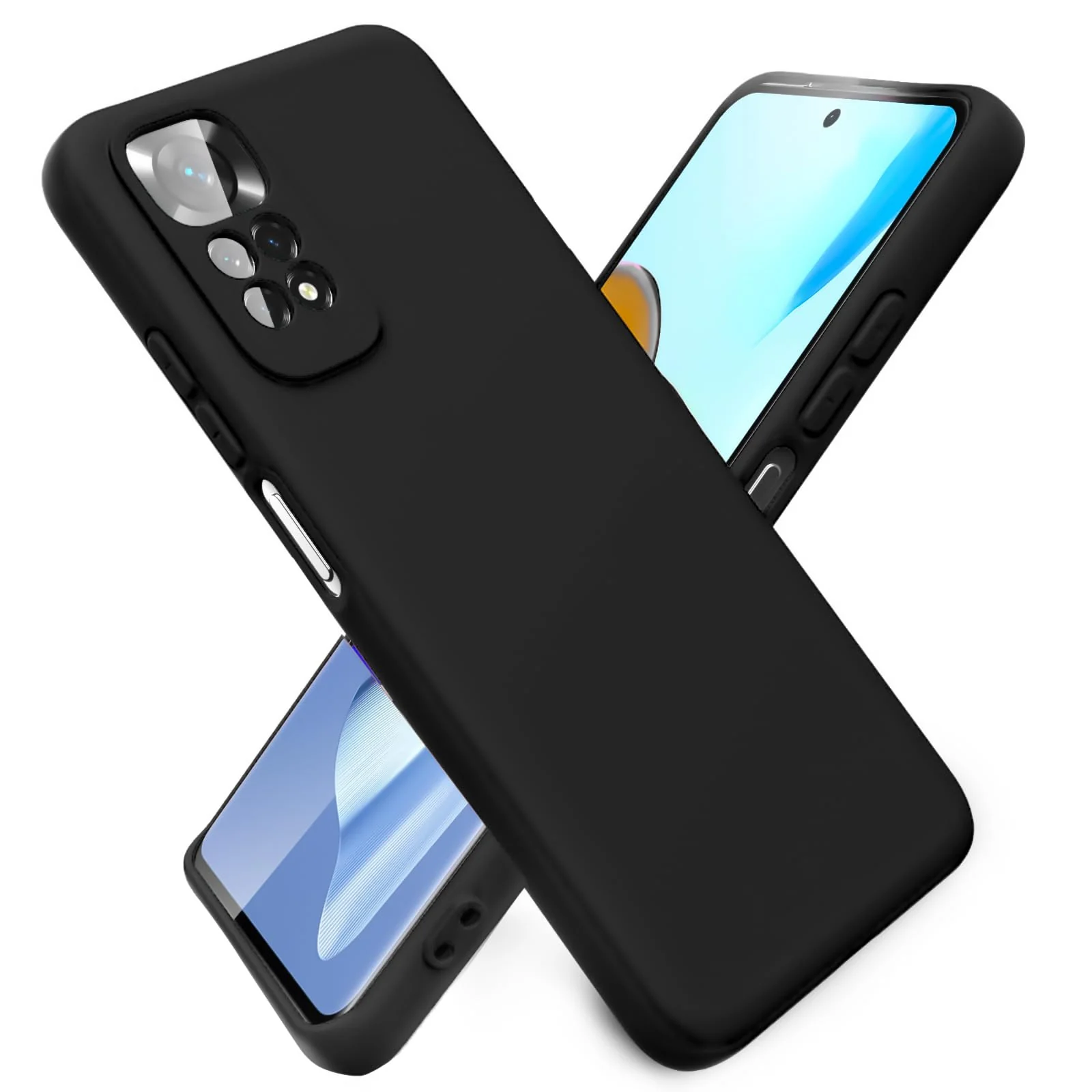 DL3 Mobilak Liquid Silicone Case for Xiaomi Redmi Note 12 Pro 4G / Redmi Note 11 Pro 4G / 5G, Not compatible with MagSafe, Supports wireless charging, Camera protection - Black