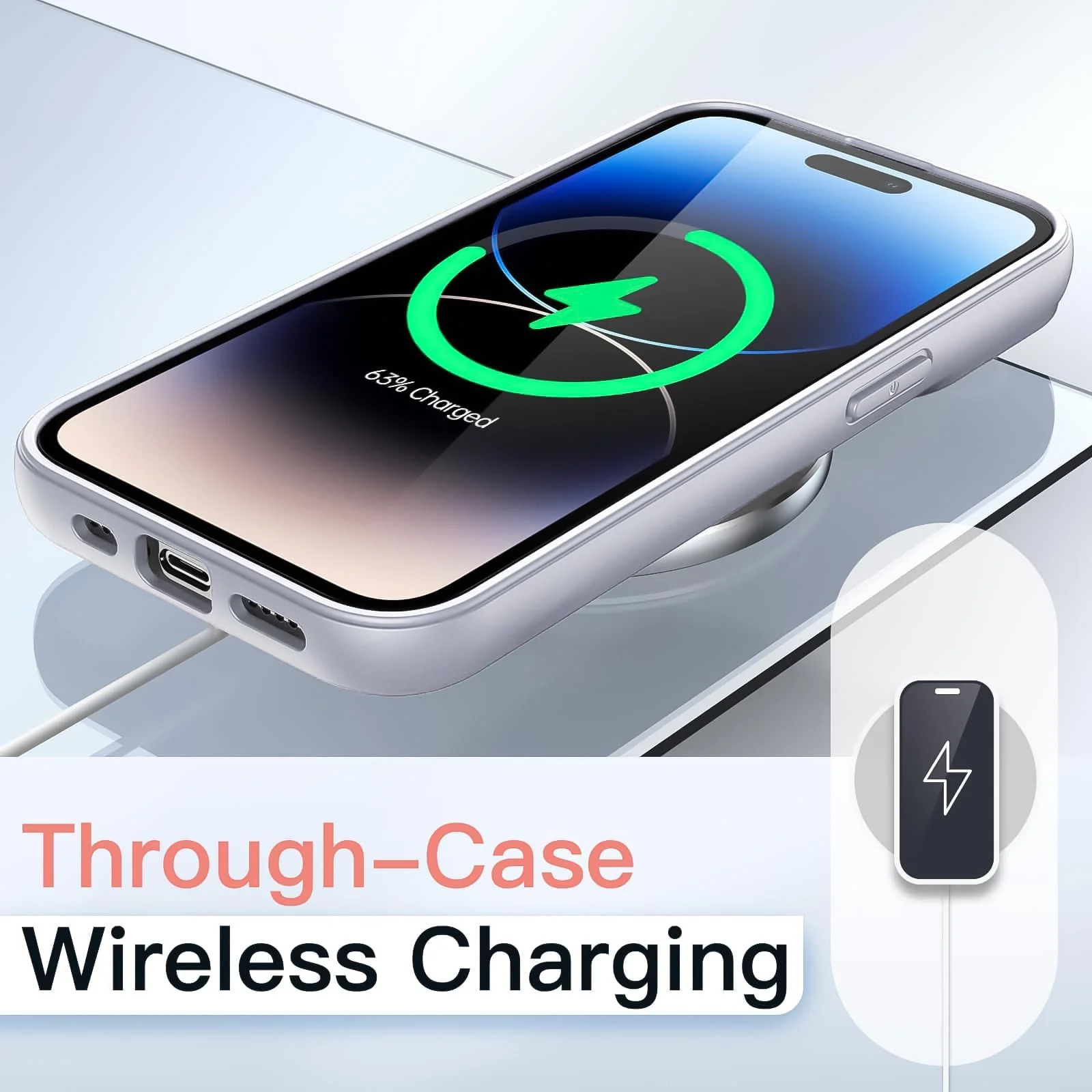 DL3 Mobilak Case Compatible With iPhone 11 (6.1 Inch), Clear Case Shockproof Hard PC +Soft Silicone [Not Yellowing] Transparent Protective Slim Case Phone - Light Gray