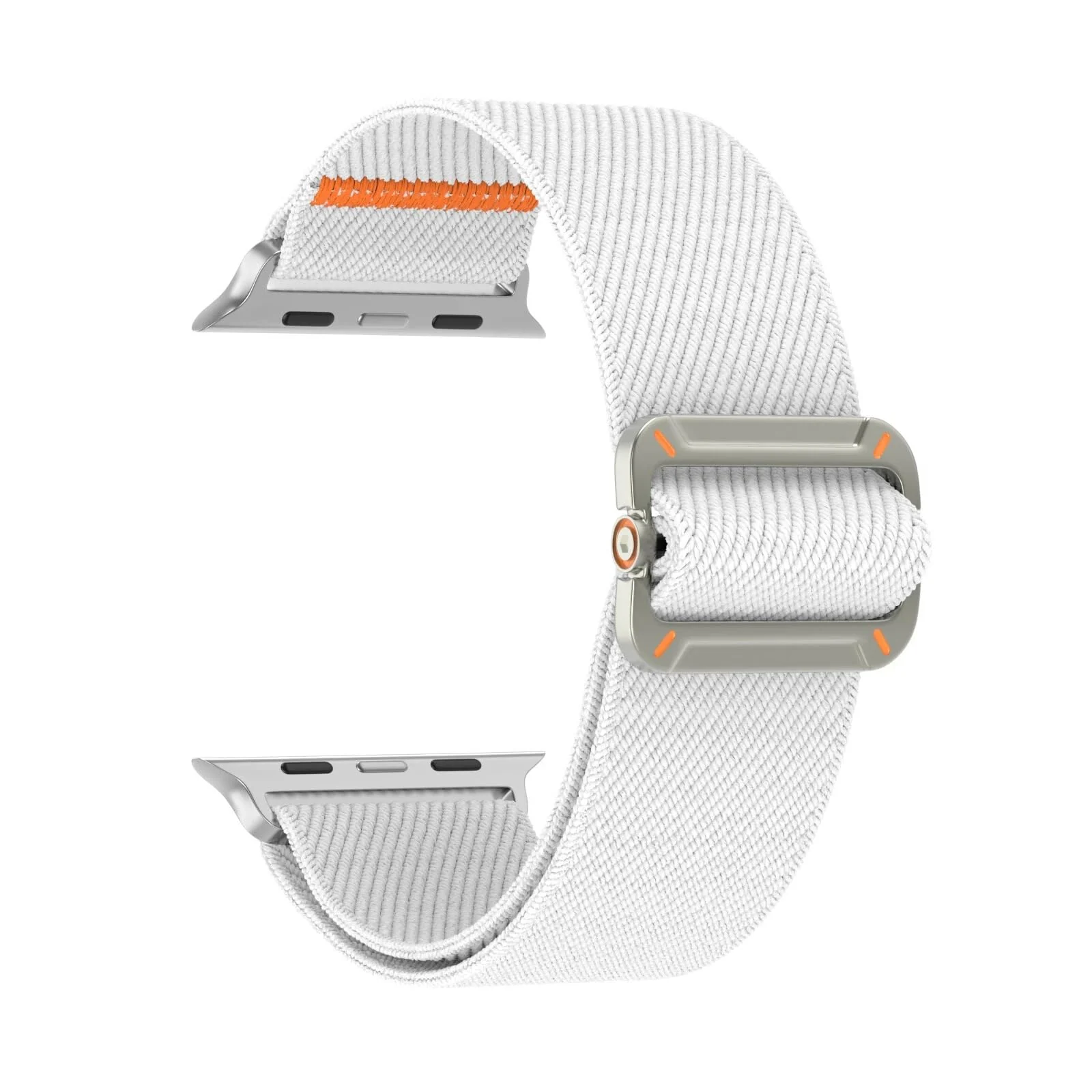 DL3 Mobilak Strap Compatible with Apple Watch Ultra/Ultra 2 Strap 49mm 46mm 45mm 44mm 42mm, Nylon Sport Band for iWatch Ultra SE Series 10 9 8 7 6 5 4 3 2 1, Men - White
