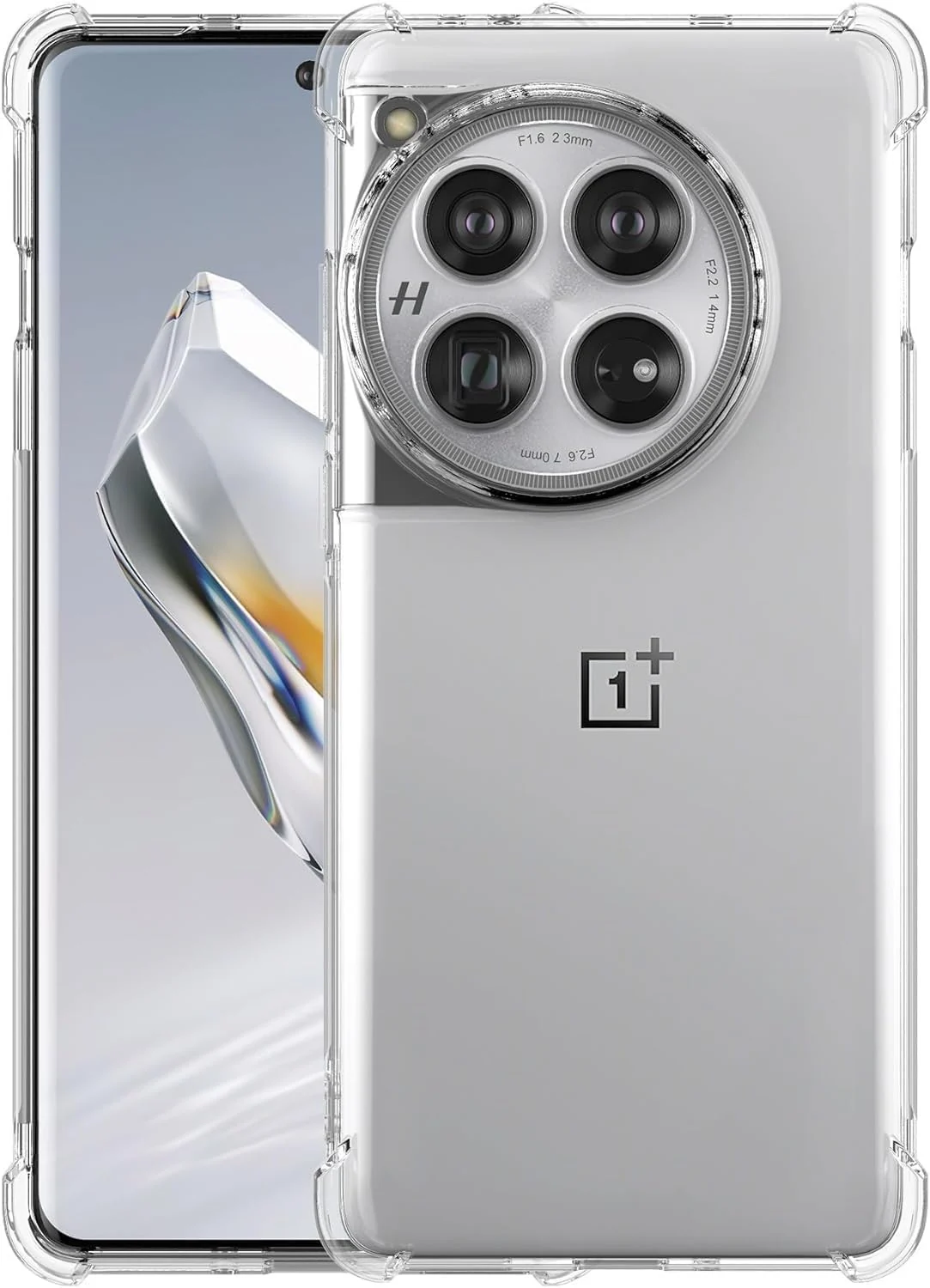 DL3 Mobilak Case Compatible with Oneplus 12 5G, Cover Silicone TPU Gorilla Anti-shock Protector Camera Shockproof Corners - Clear