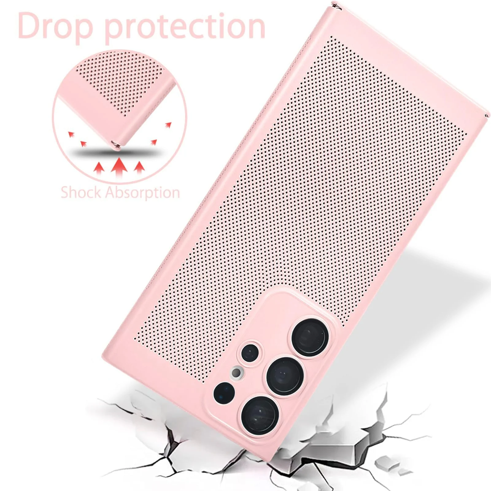 DL3 Mobilak PC Protective Case for Samsung Galaxy S25 Ultra with Camera Protection and Shockproof Design - Pink