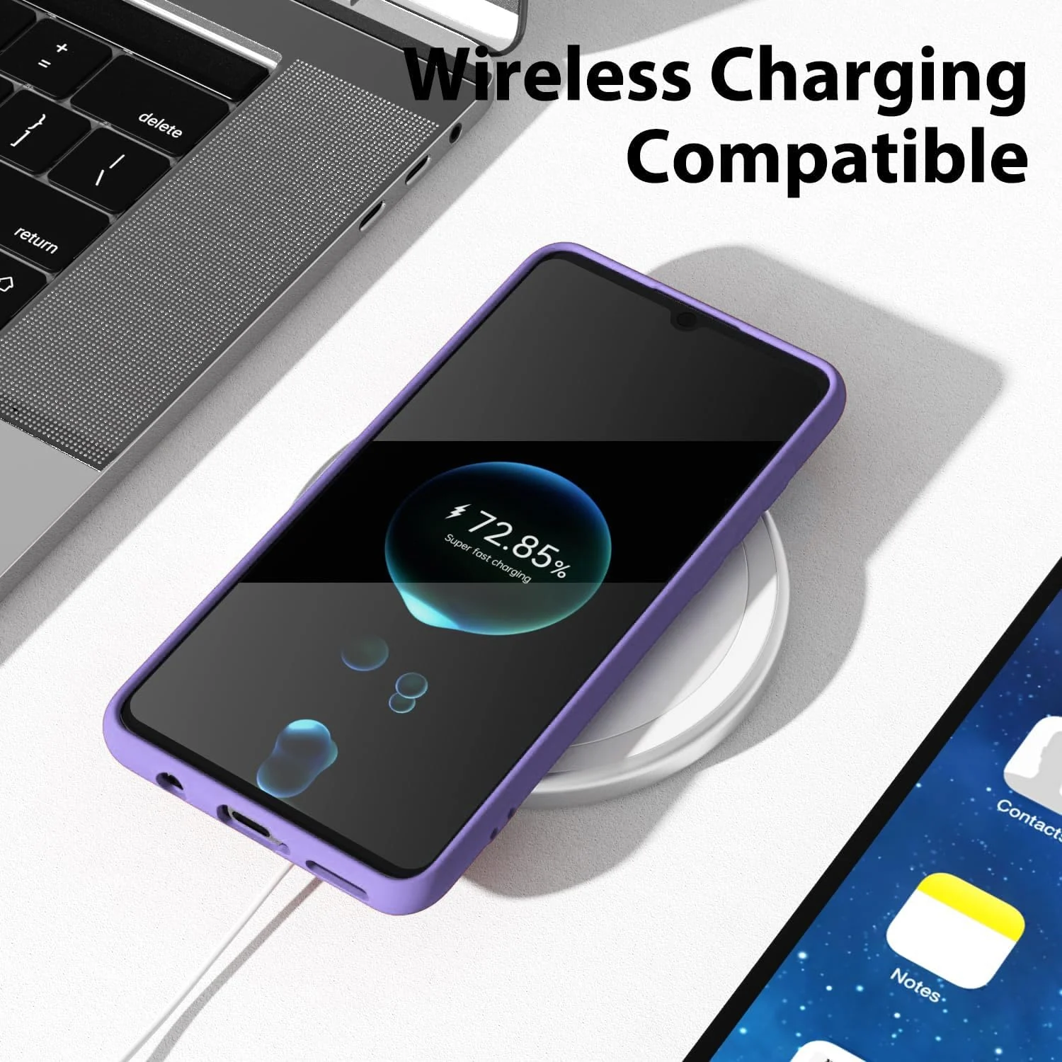 DL3 Mobilak Liquid Silicone Protective Case for Xiaomi Mi 9 Lite with Microfiber Lining and Shockproof Design - Light Purple