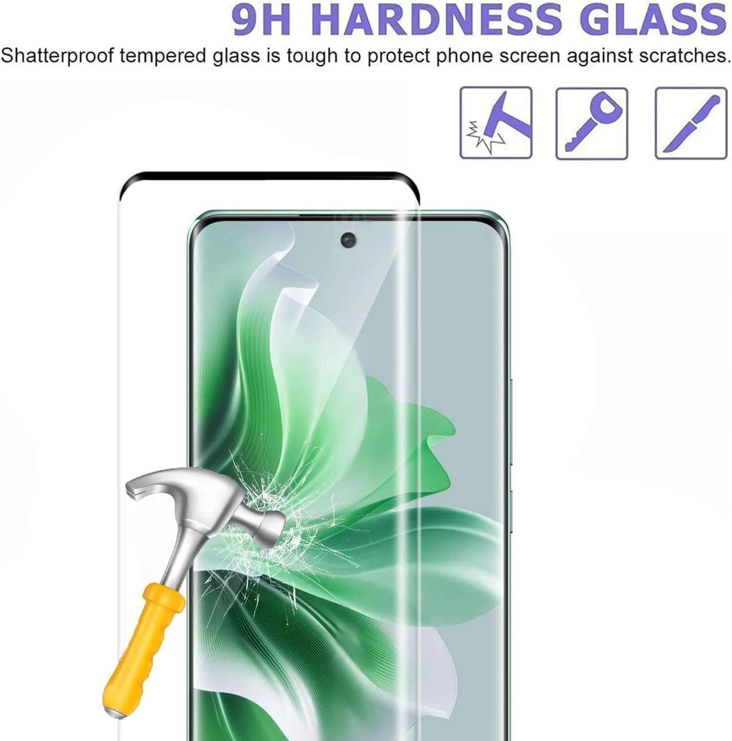 DL3 Mobilak Screen Protector for OPPO Reno 11 5G/ Reno11 Pro 5G, Tempered Glass Screen Saver Premium HD Protective, Scratch Resistant, NO-Bubble, 9H Hardness, Full Coverage Film - Clear