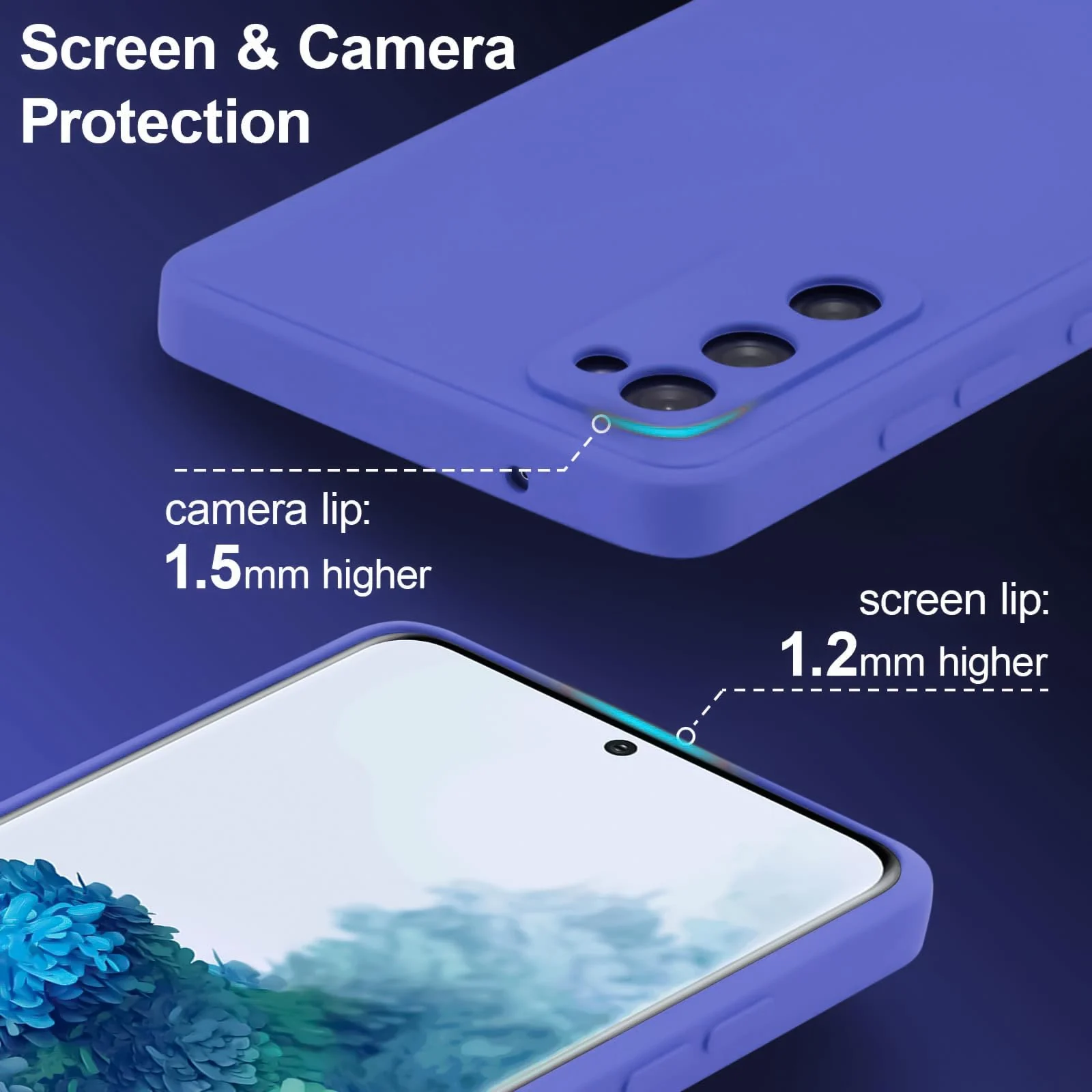 DL3 Mobilak Liquid Silicone Protective Case for Samsung Galaxy S20 FE with Camera Protection and Microfiber Lining - Light Blue