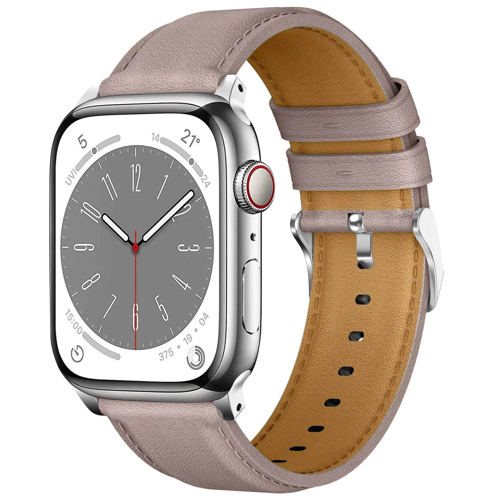 DL3 Mobilak Compatible with Apple Watch Band 49mm 46mm 45mm 44mm 42mm Leather Band Replacement Strap, Soft Leather Bracelet for iWatch Series 11 10 9 8 7 6 5 4 SE SE2 Ultra 3 2 1 - Black