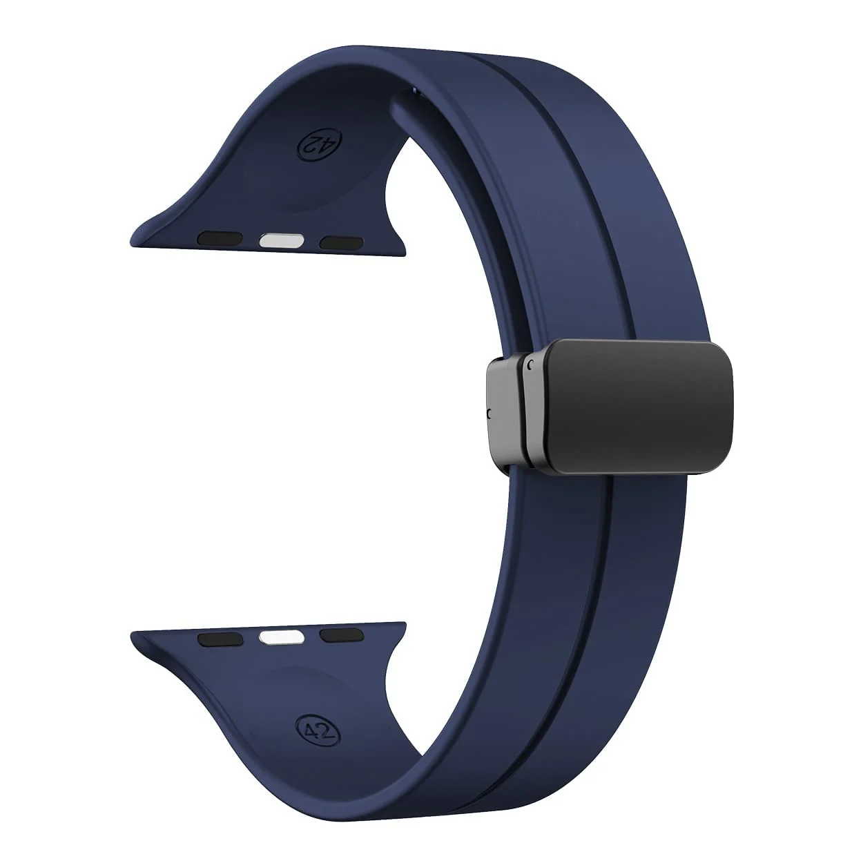 DL3 Mobilak Magnetic Bands for Apple Watch Ultra/Ultra 2 Band 49mm 45mm 44mm 42mm, Soft Sport Silicone Strap for iwatch Series 9/8/7/6/5/4 (Midnight blue, 42mm/44mm/45mm/49mm), unisex-adult - Black
