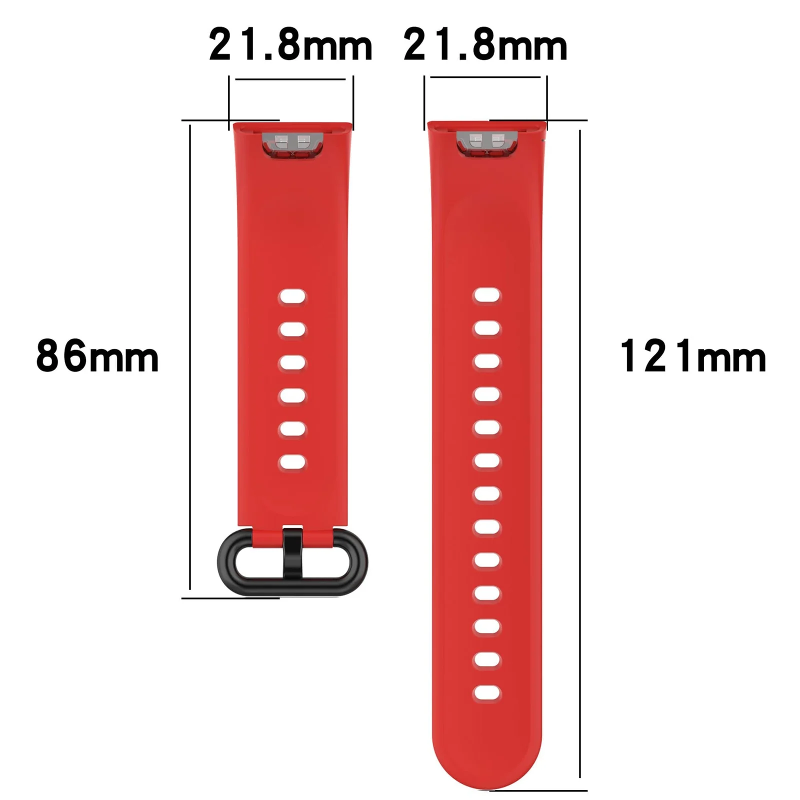 DL3 Mobilak Strap Compatible with Xiaomi Redmi Watch 2 Lite/Poco Watch/Redmi Watch 2 / Horloge 2 Soft Replacement Sport Silicone Strap (Red), unisex-adult - Black